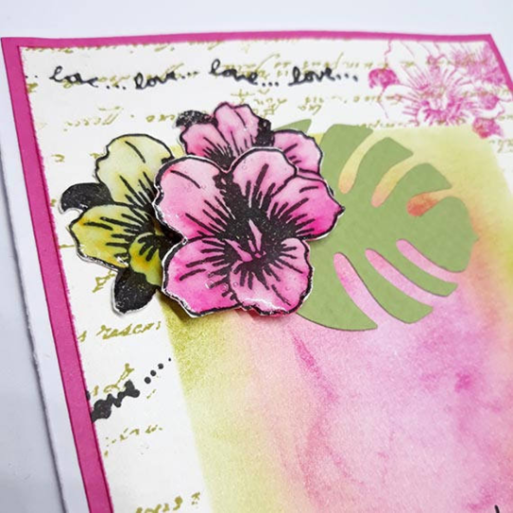 Carte D Anniversaire Exotique Hibiscus Fait Main Facon Scrapbooking Scrapbooking Par Les Creas De Nina