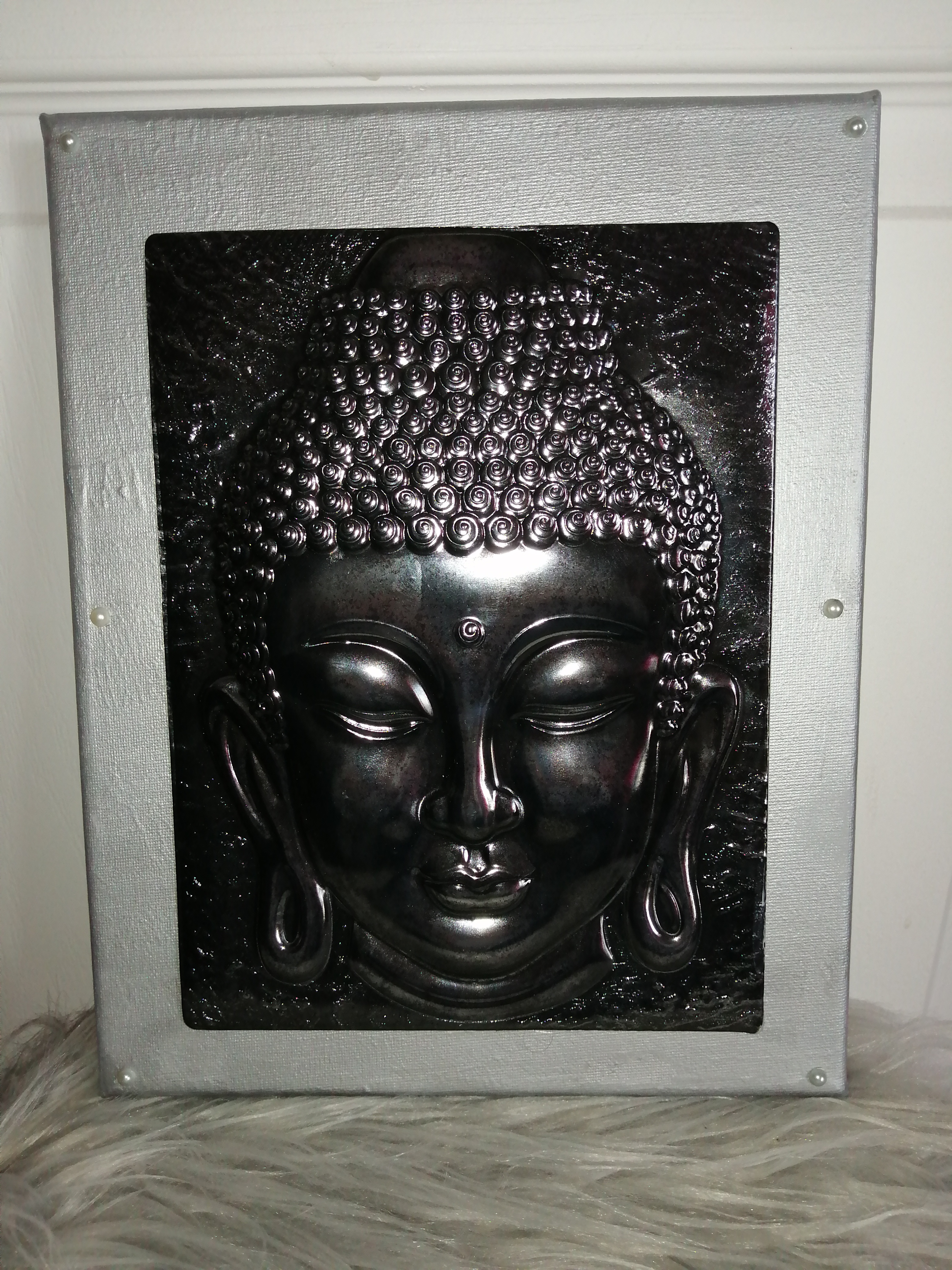 Cadre bouddha noir en relief : tableaux-peintures par delph_fyn