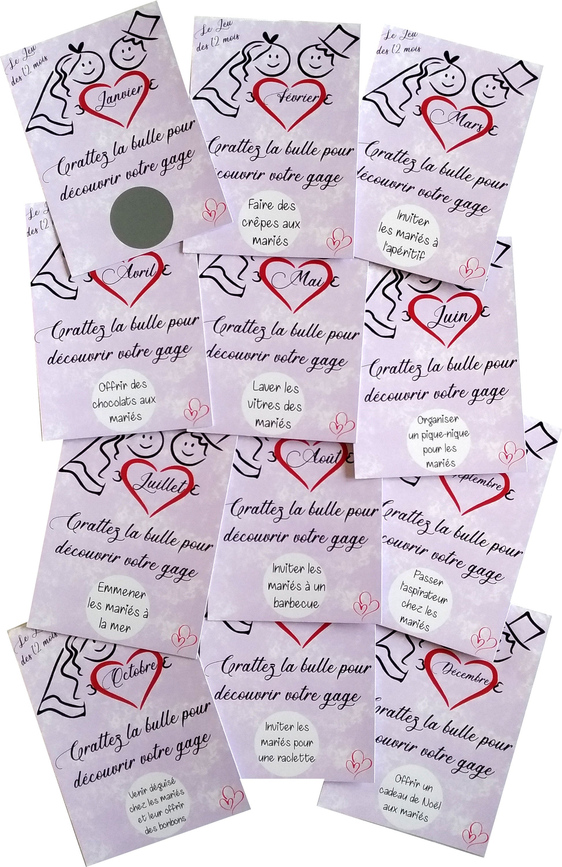 Jeu Des 12 Mois 24 Cartes A Gratter Mariage Actions Gages Par Jeuxgratte Jeu Des 12 Mois 24 Cartes A Gratter Mariage Actions Gages Par Jeuxgratte