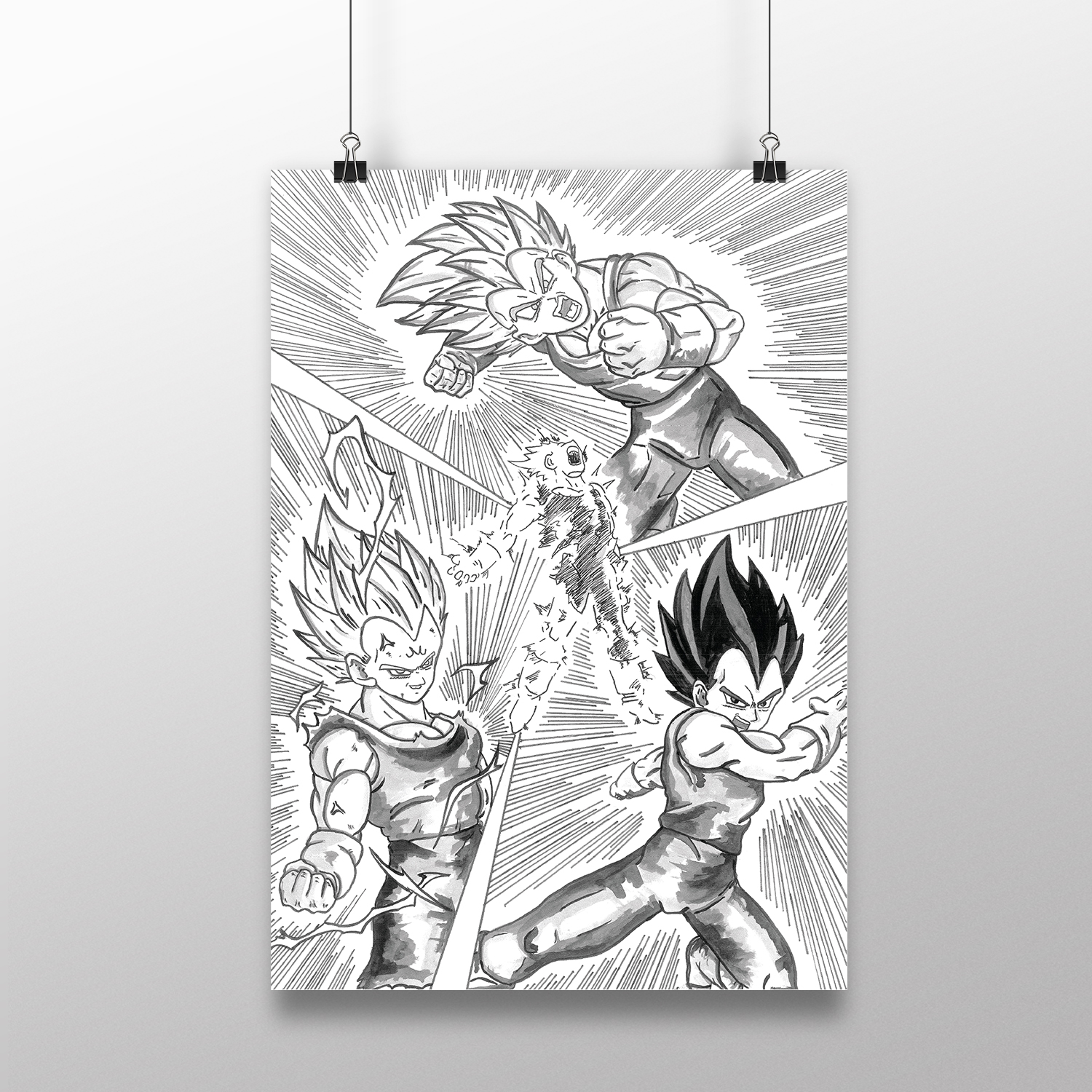 Dessin Dragon Ball Z Noir Et Blanc Peinture manga - vegeta dragon ball z : illustrations-dessins par shad