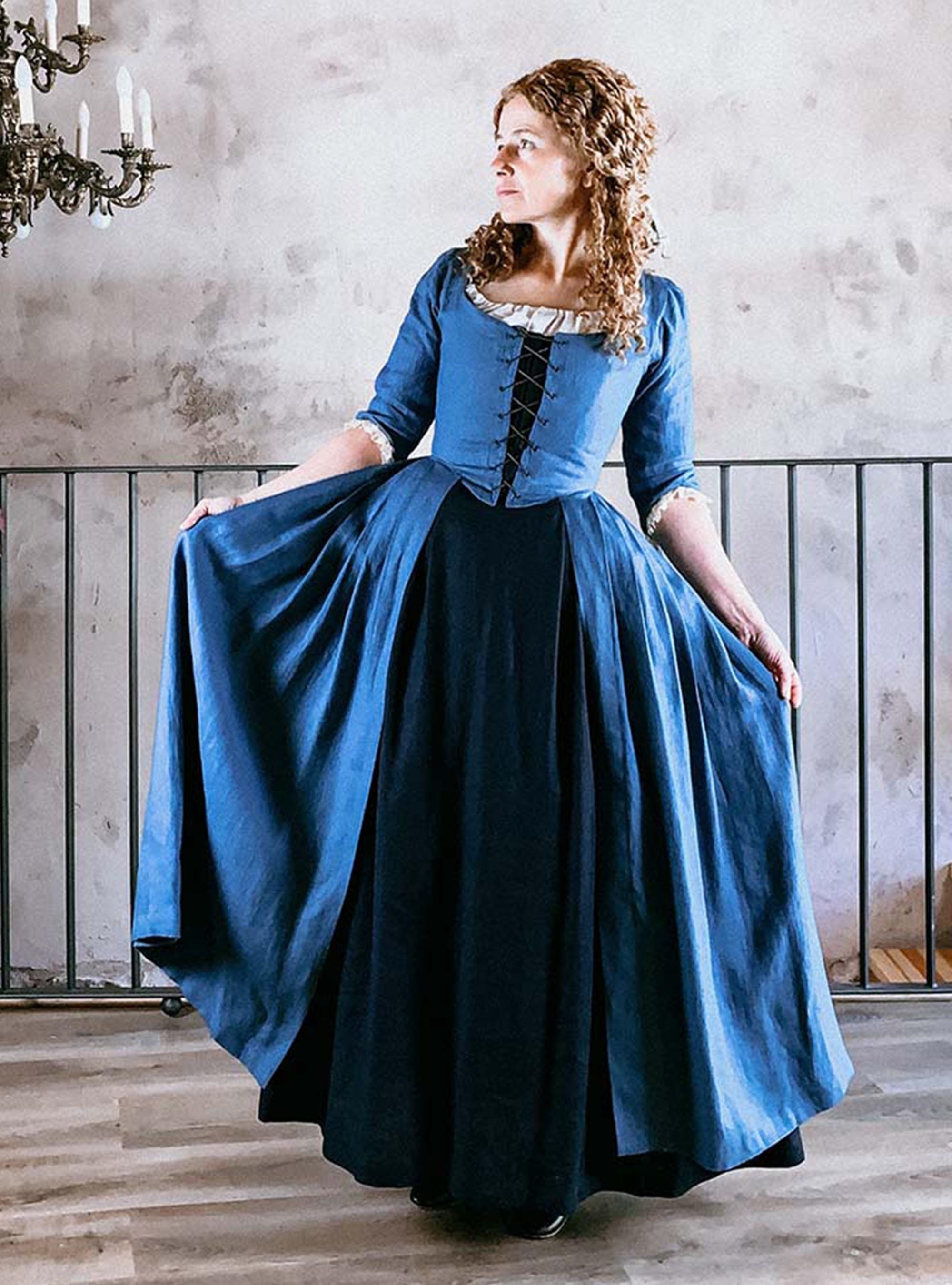 blue colonial dress Colonial Era Dress/Martha Washington Child Costume main image 0