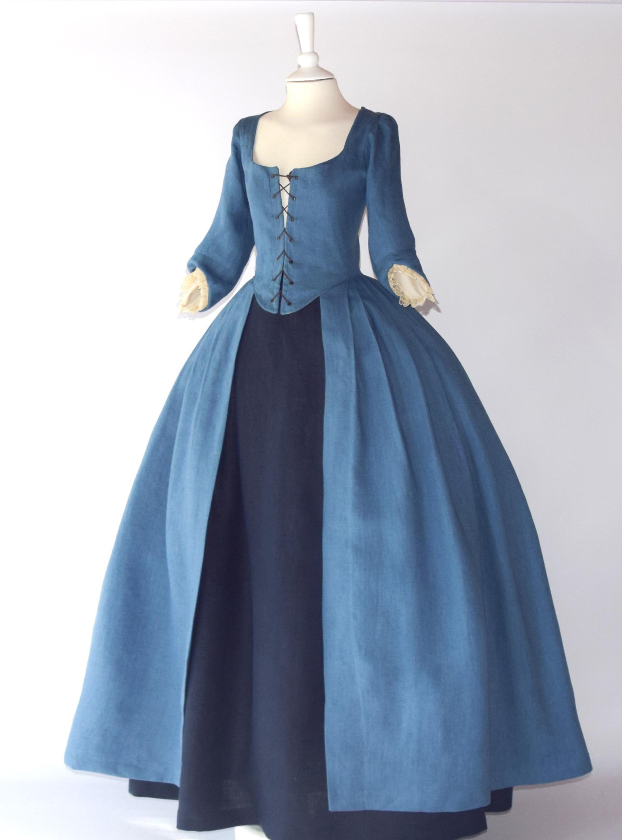 blue colonial dress Colonial Era Dress/Martha Washington Child Costume main image 1