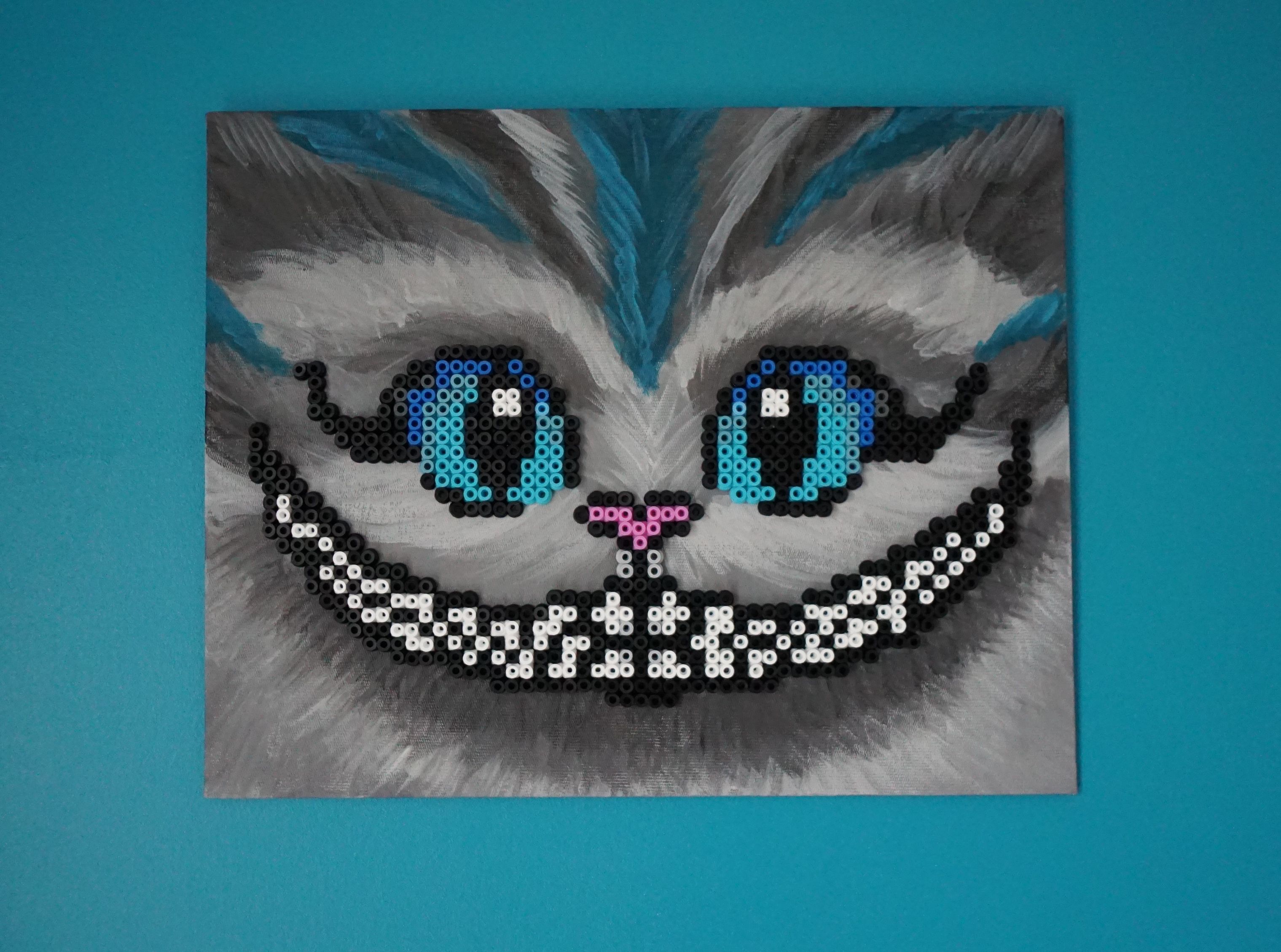 Tableau Pixel Art Chat Alice Au Pays Des Merveilles Tableaux Peintures Par Pixel Mania