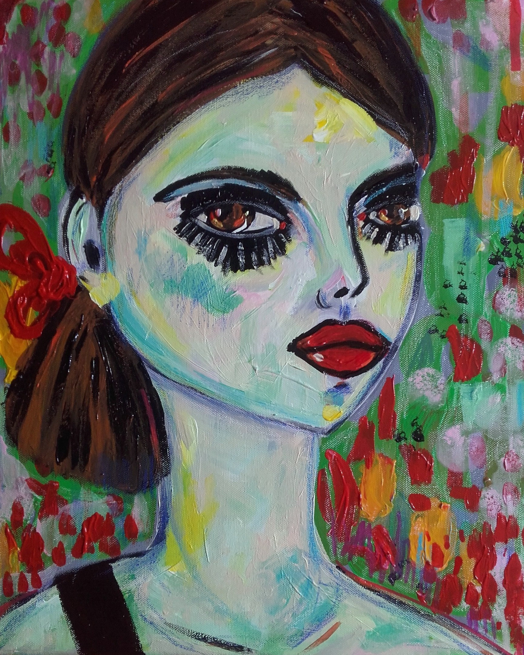 Peinture Visage Femme Contemporain