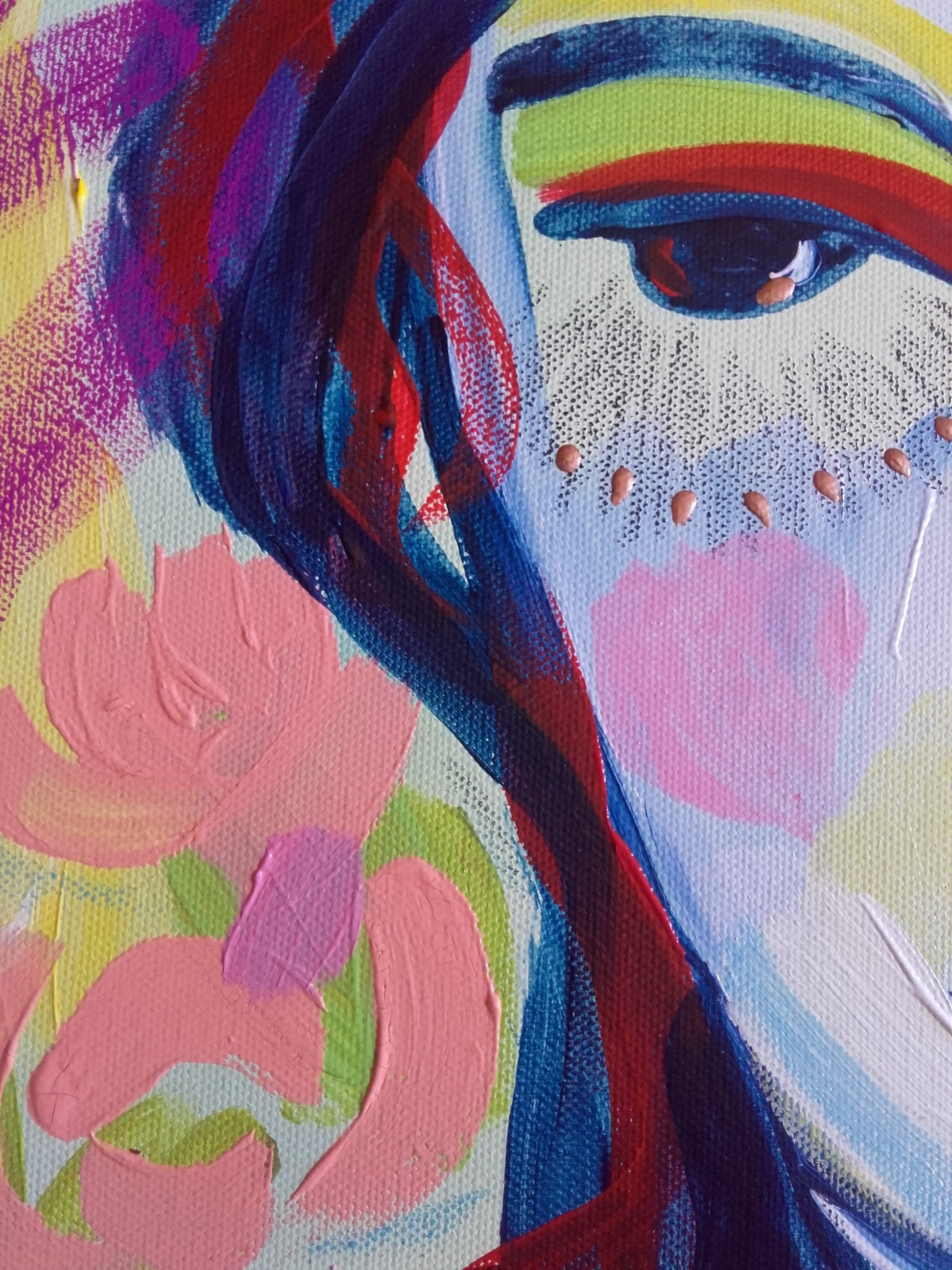 Peinture Visage Femme Contemporain