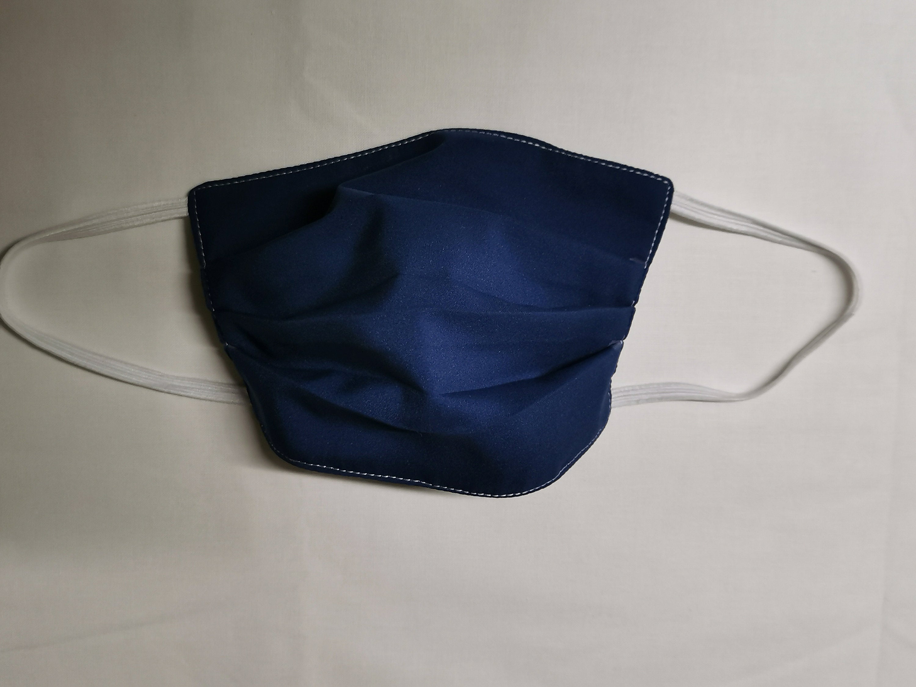 Foulard Et Masque En Tissu Assortis - Bleu & Noir