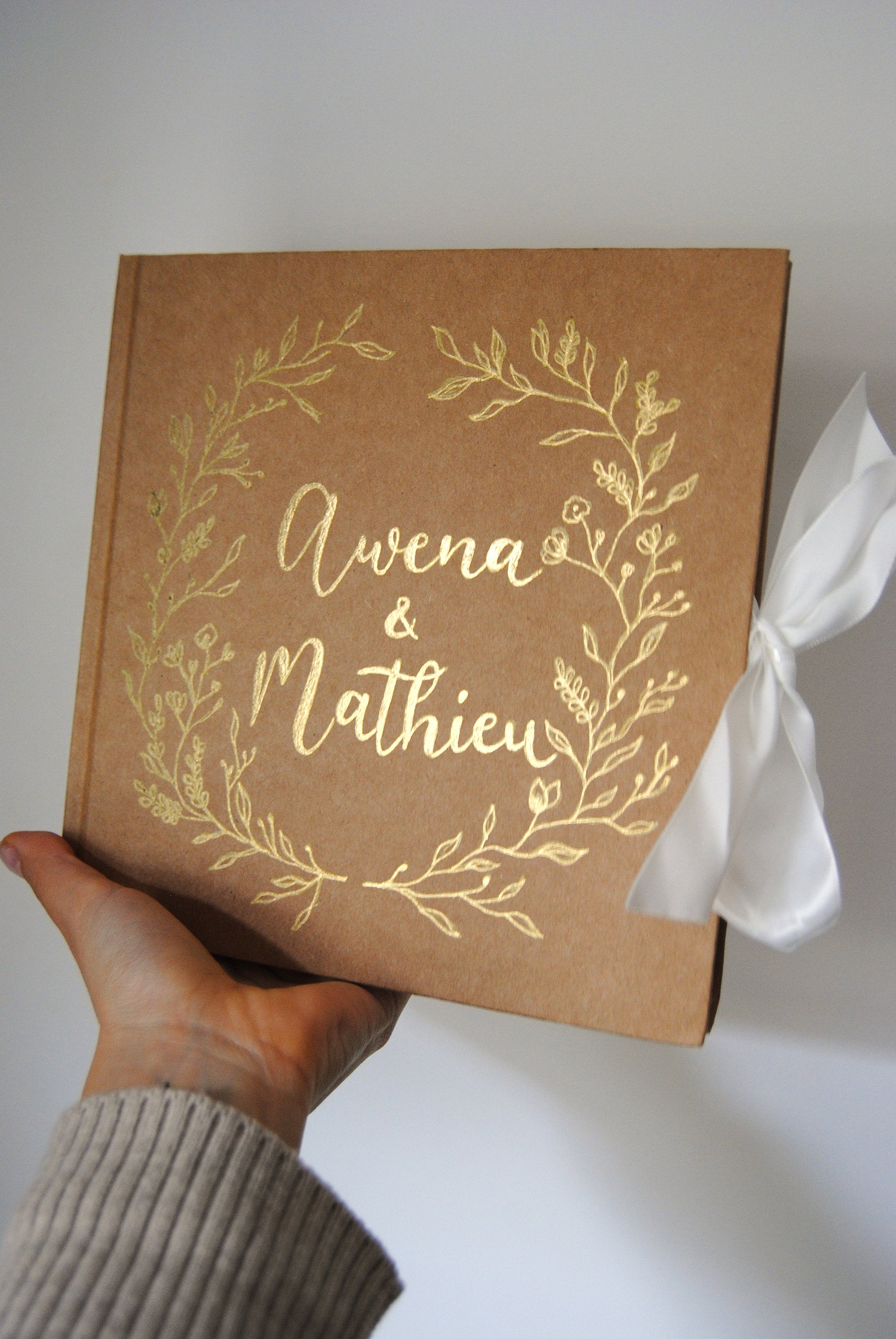 Livre d’or mariage champêtre / guest book wedding, personnalisé noms