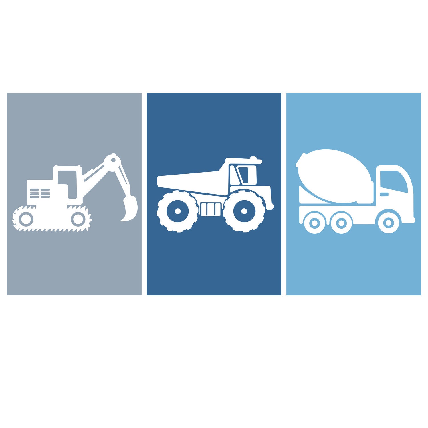 6 Affiches Tracteurs Et Engins De Chantier Pour Enfant Decoration Chambre Garcon X 30 Cm Par Alexiableu