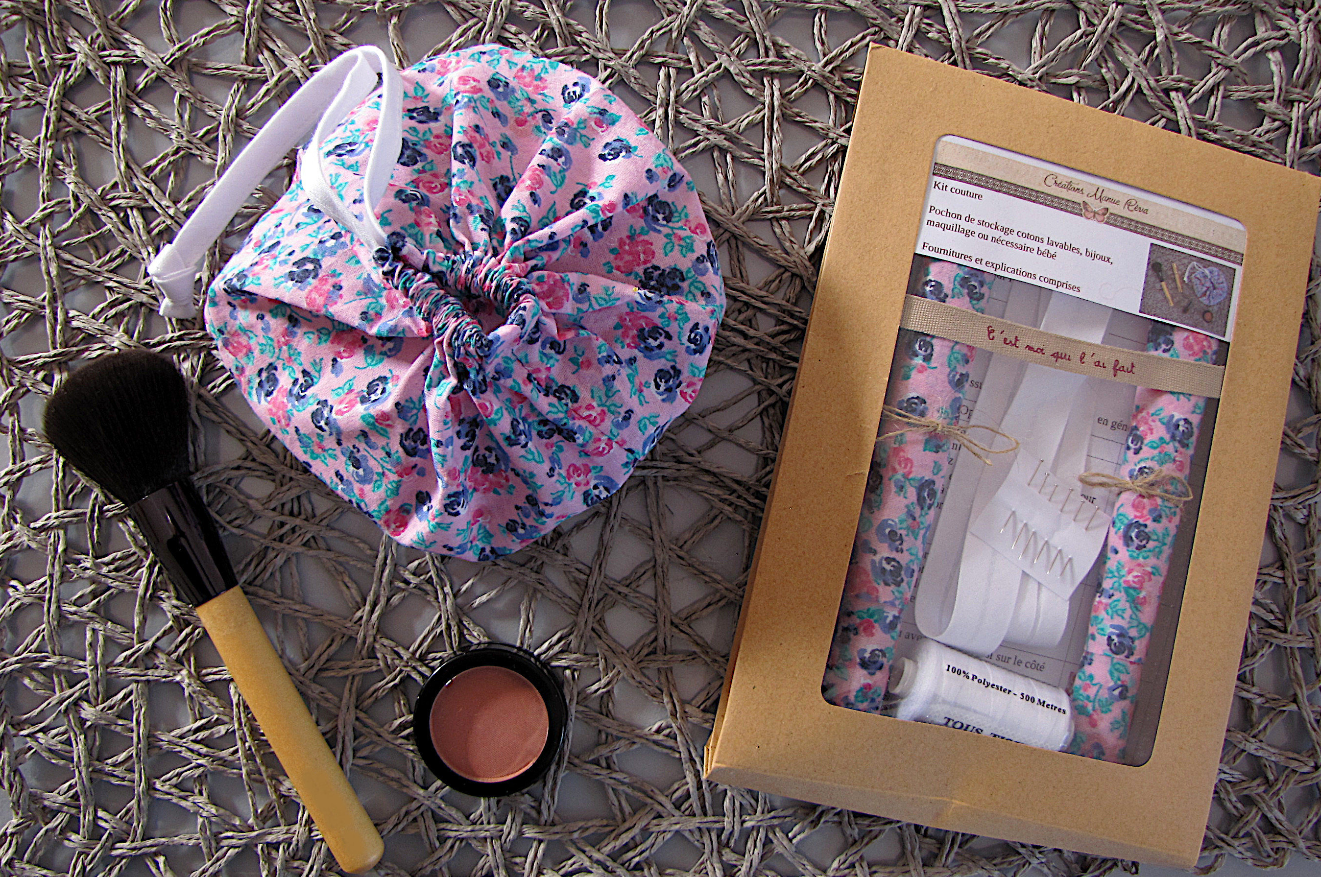 Kit de couture sac - pochon maquillage prêt à coudre diy femme