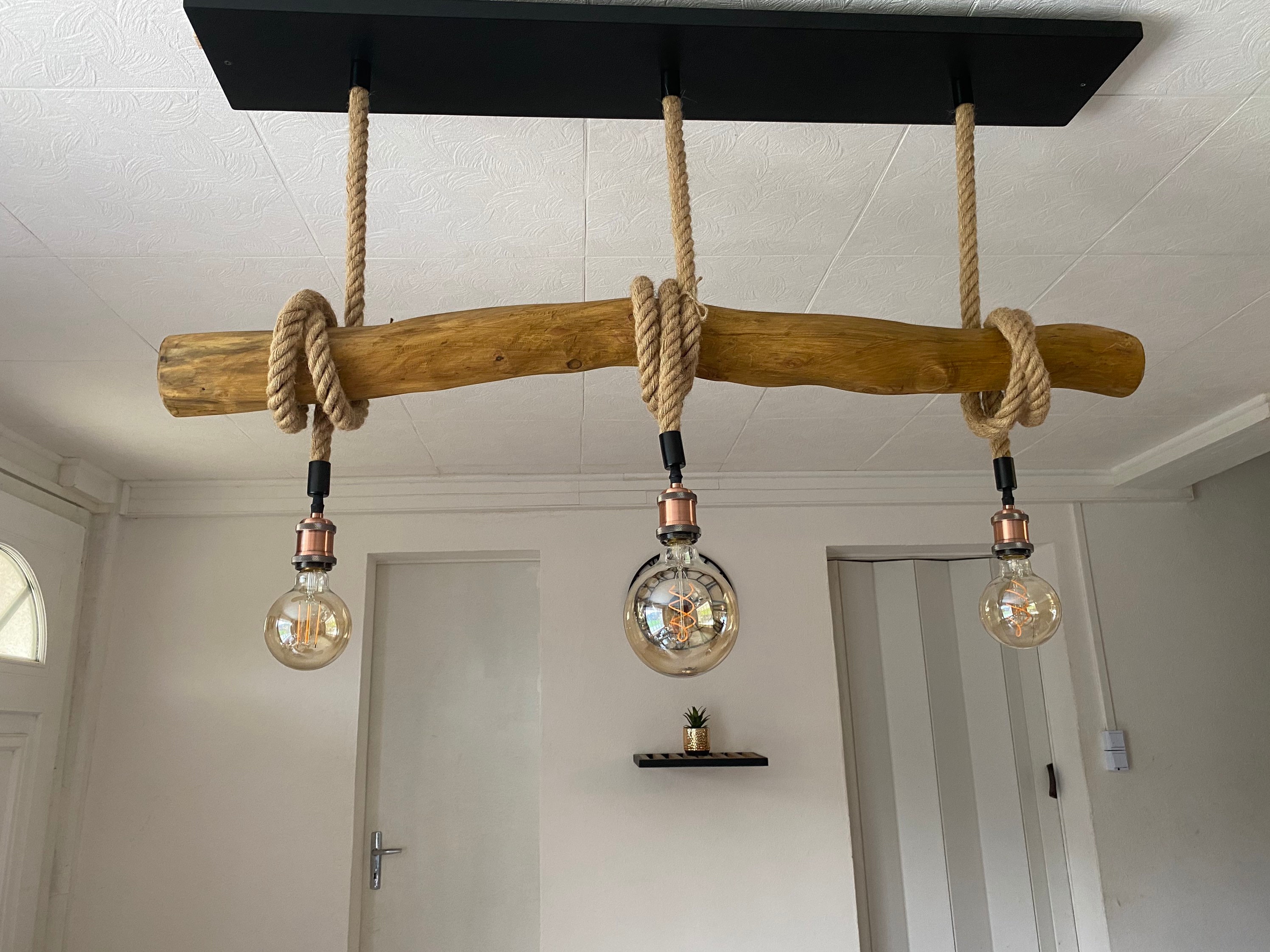Lustre en bois flotté, suspension luminaire en bois flotté , lampe  suspendue contemporaine, lampe de plafond, éclairage de pendentif -   France