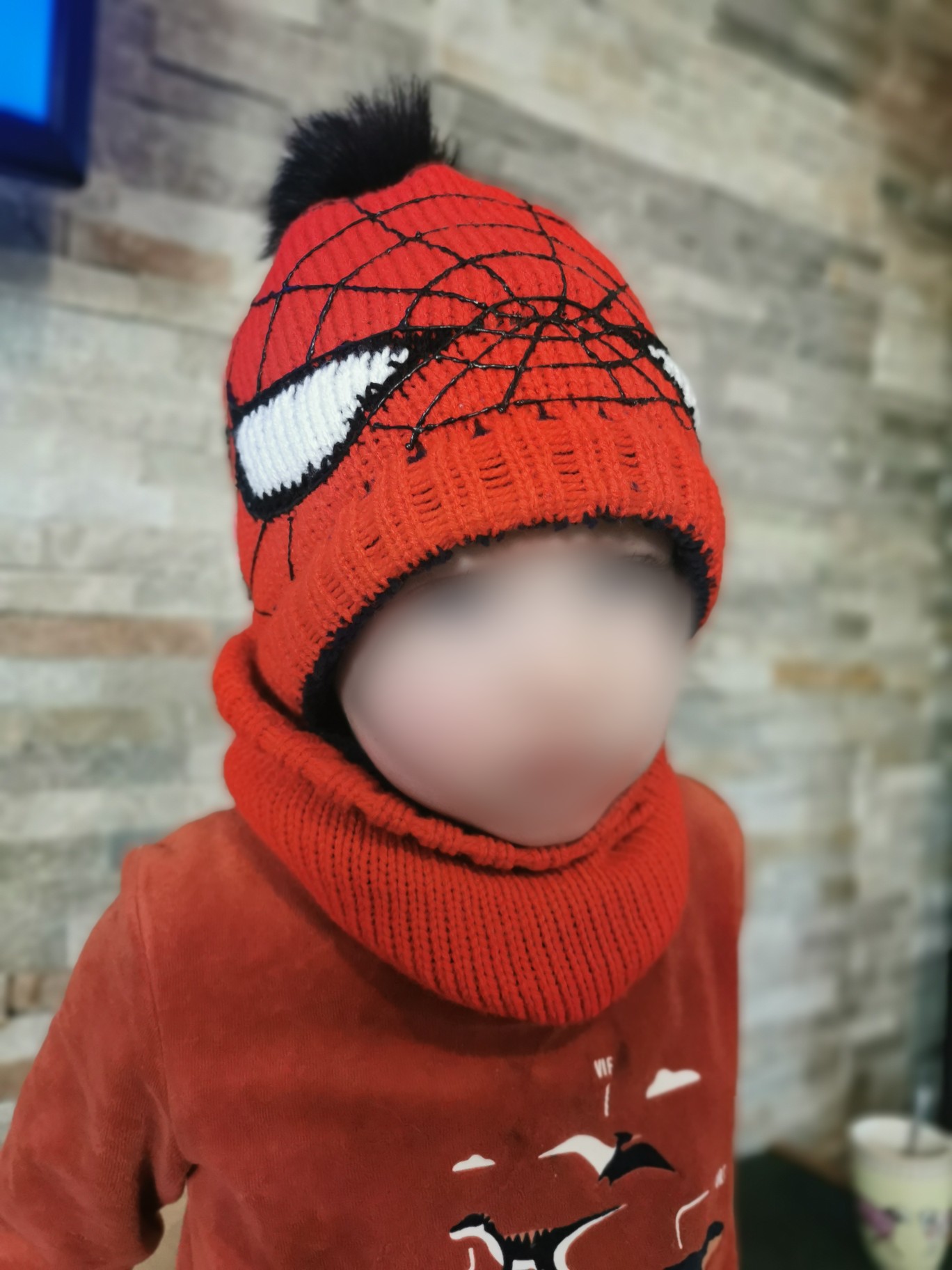 Bonnet/snood Spiderman tricot enfant