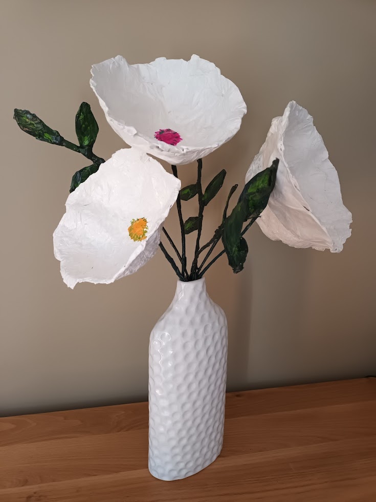 Fleur geante blanche, fait main, papier mâché, décoration éternelle, cadeau  unique, : maison-et-deco-accessoires par lartcreatifdevero