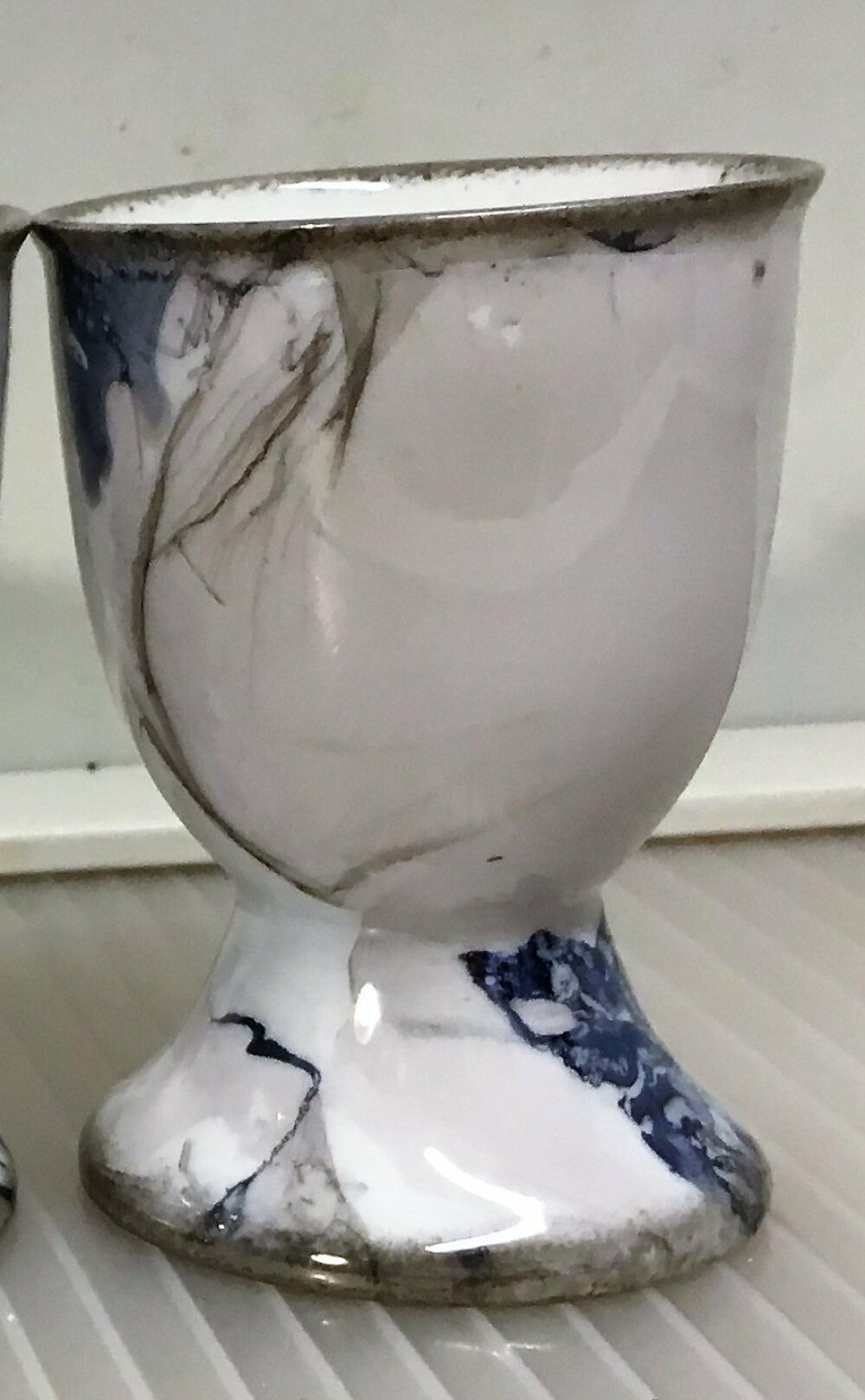 Coquetier Porcelaine Klima – Forme éléphant – Fait Main – France – Vintage 2000