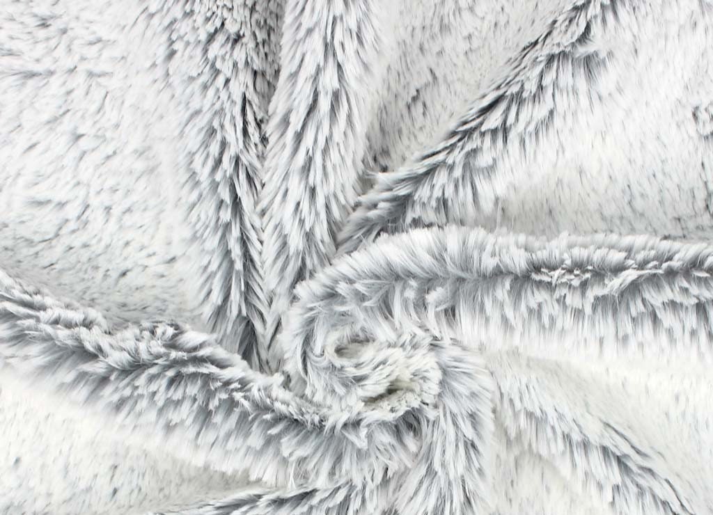 Tissu Peluche Shaggy KULLALOO 15 Mm - Dimension 75 X 100 Cm - Couleur écru Cendré - Neuf