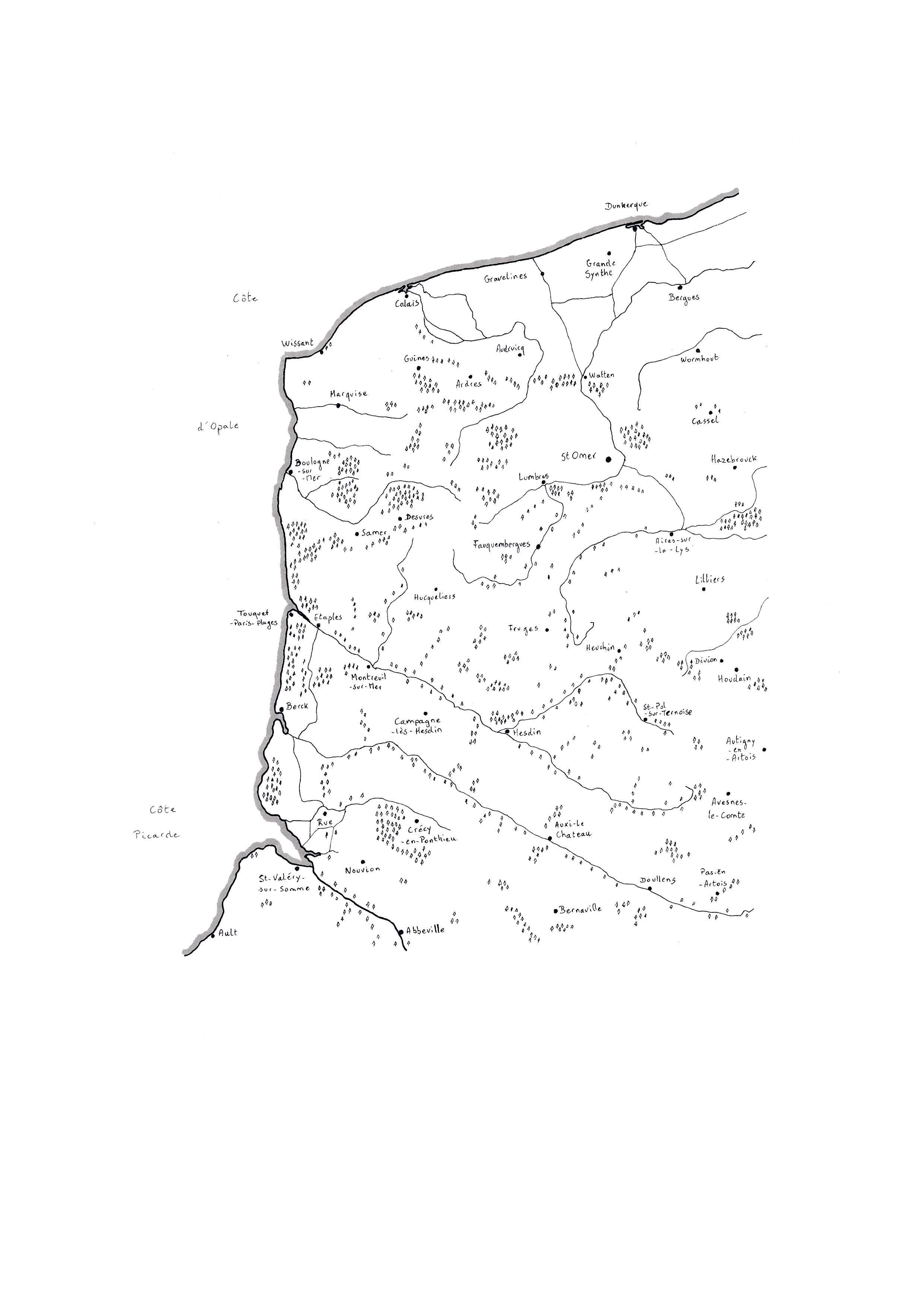 Carte côte du nord : imprimes par cartorm