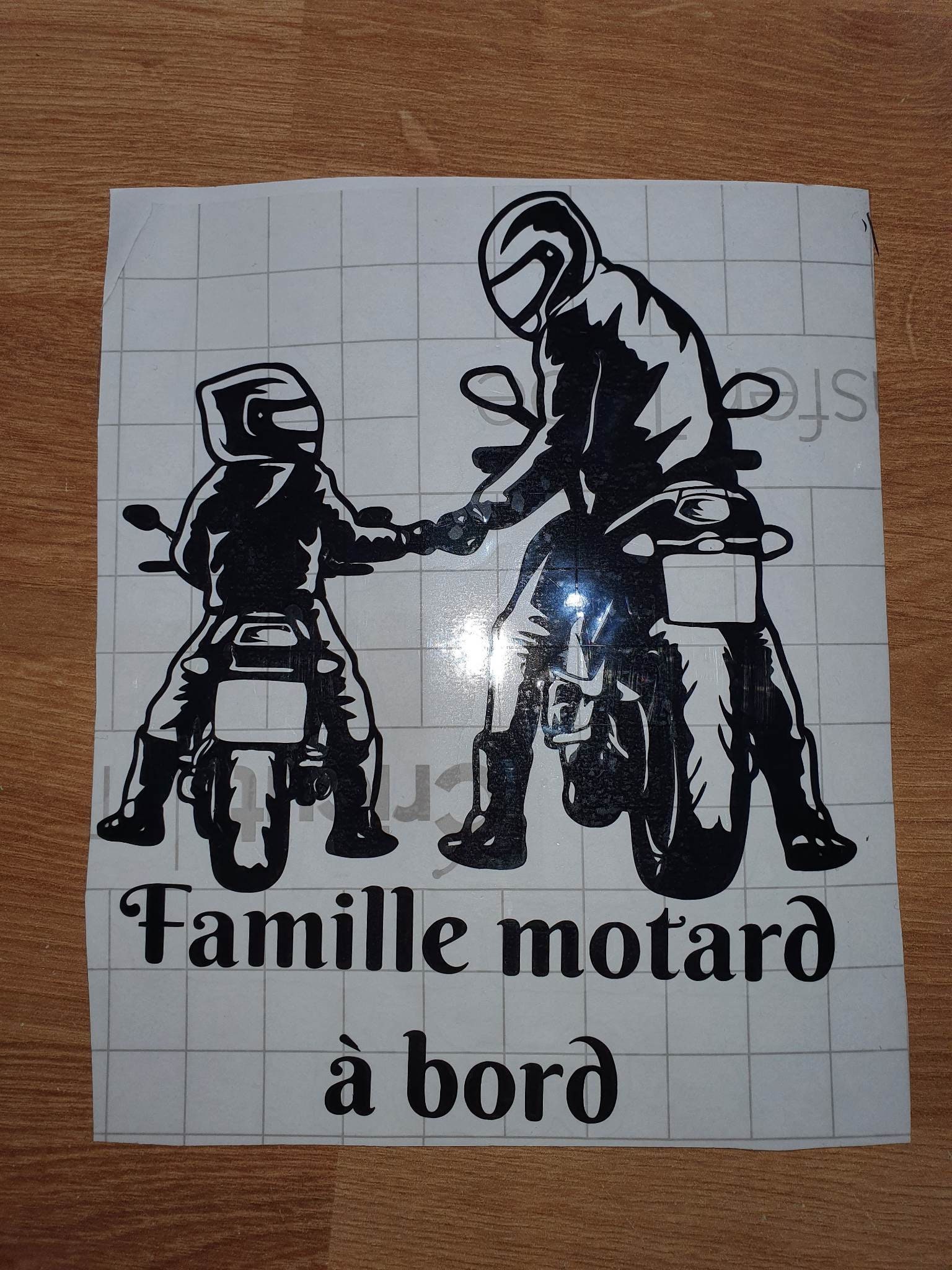 Sticker autocollant pour voiture famille motarde à bord, bébé à bord, sticker autocollant vinyle