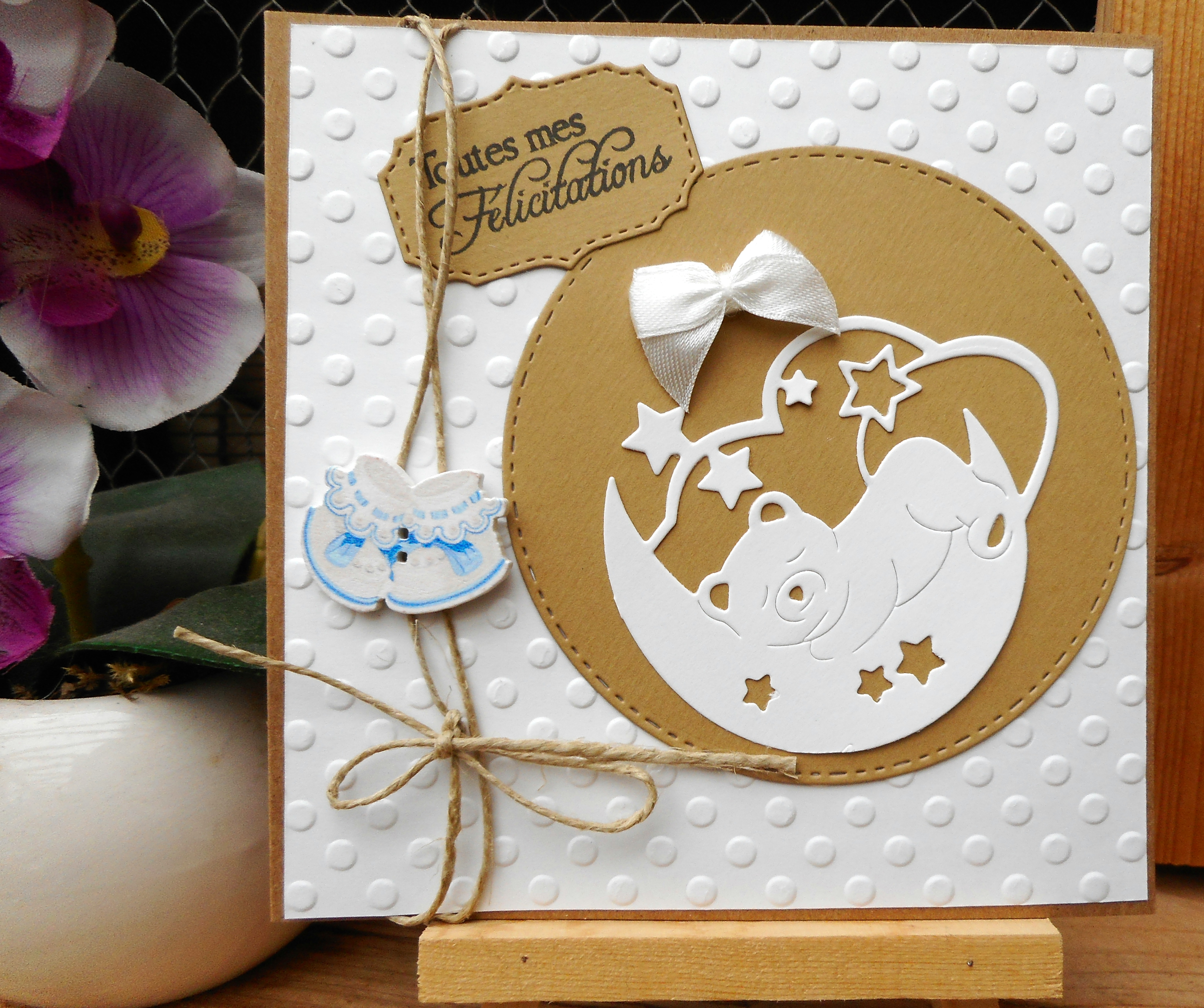 Carte en bois - Félicitations Naissance - Accessoires bébé