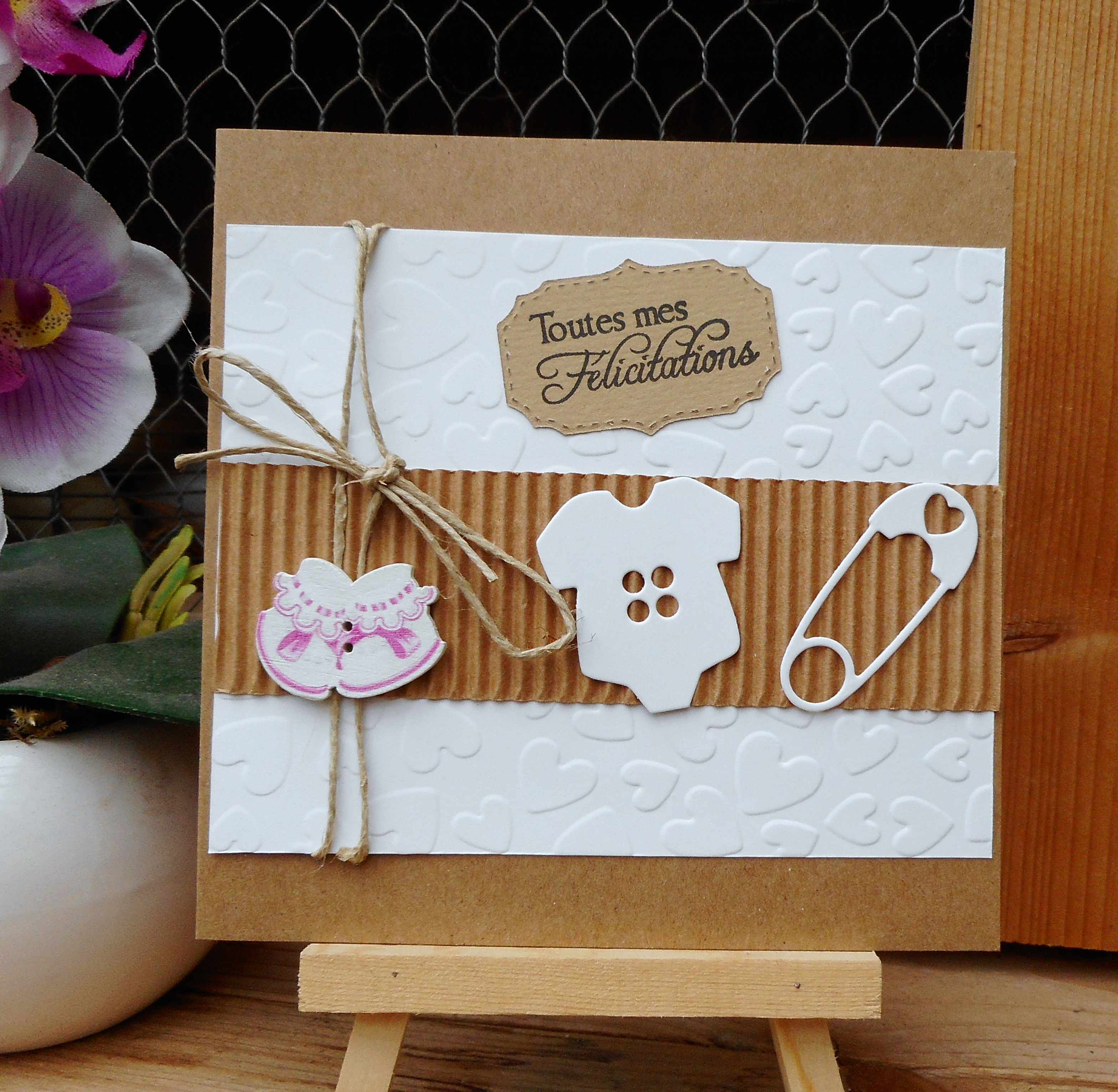 Carte en bois - Félicitations Naissance - Accessoires bébé