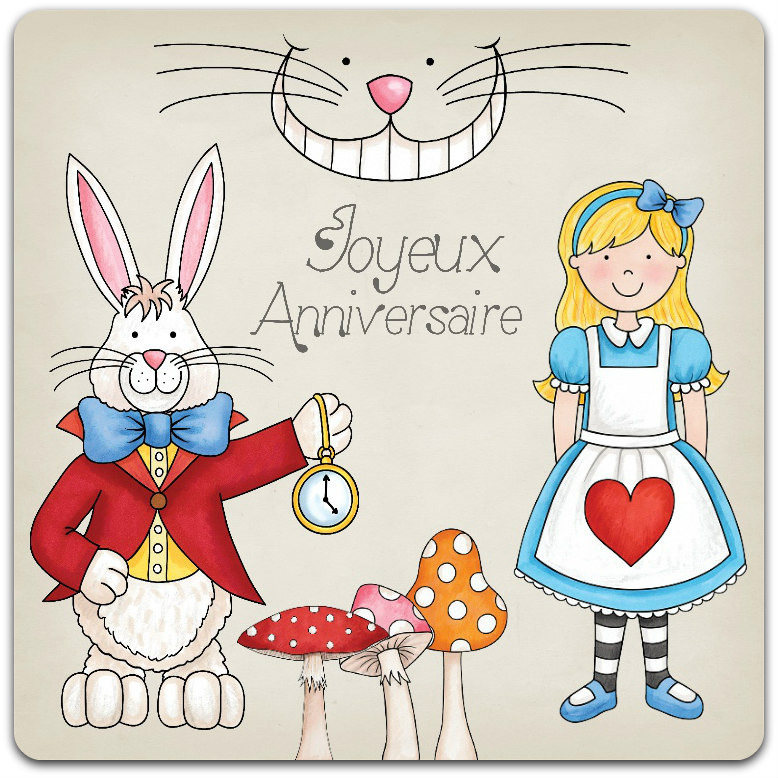 Carte De Vœux Faite Main Bon Anniversaire Alice Au Pays Des Merveilles 15cm X 15 Cm Avec Enveloppe Card Bubble Par Cardbubble Carte De Vœux Faite Main Bon Anniversaire Alice Au Pays Des Merveilles 15cm X 15 Cm Avec Enveloppe Card Bubble Par Cardbubble