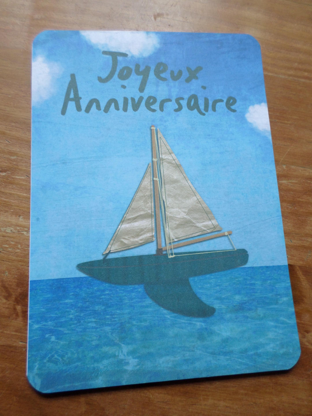 Carte Bateau Joyeux Anniversaire Faite Main 21cm X 15cm Par Cardbubble