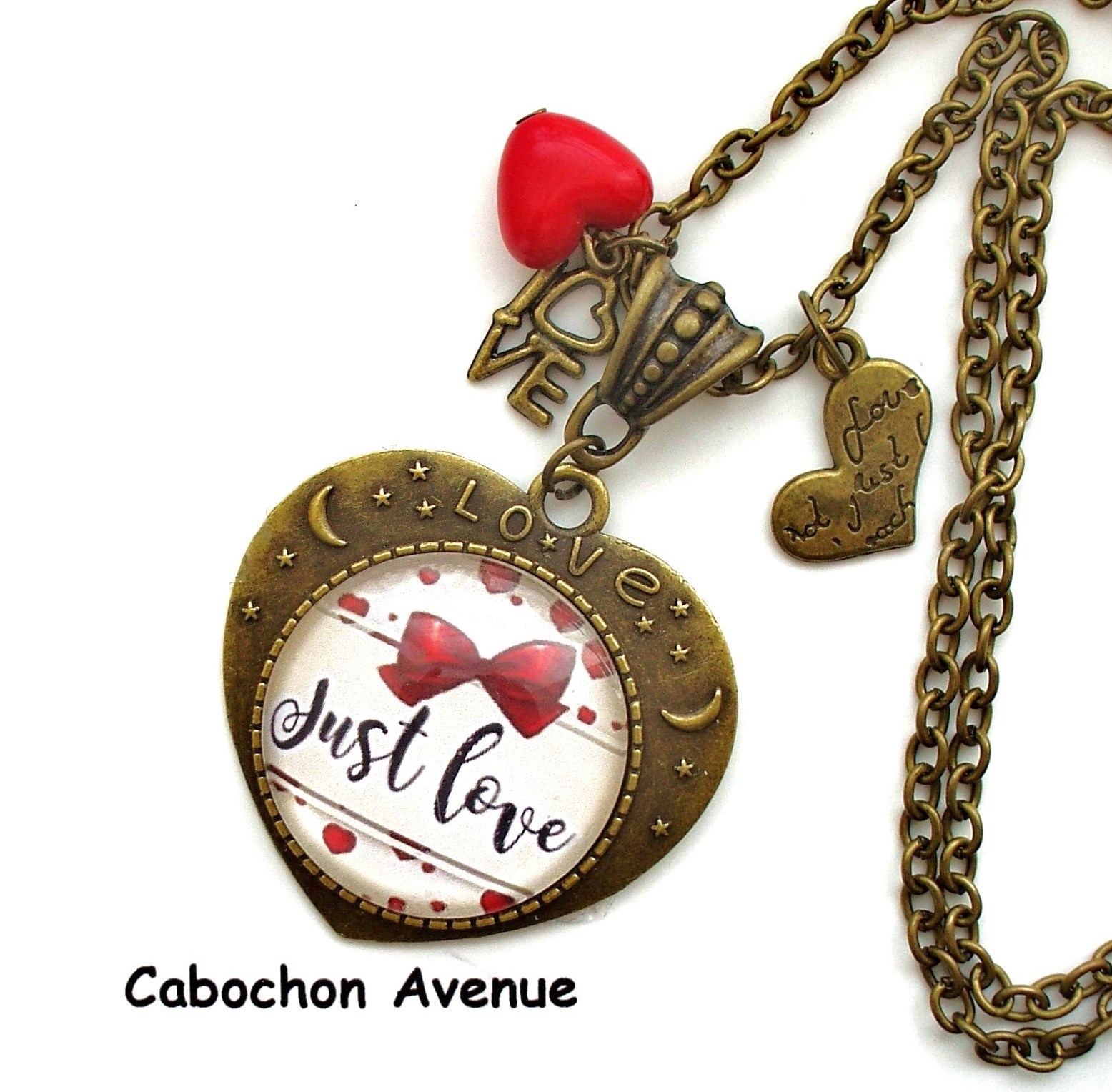 Collier pendentif coeur love romantique saint valentin 