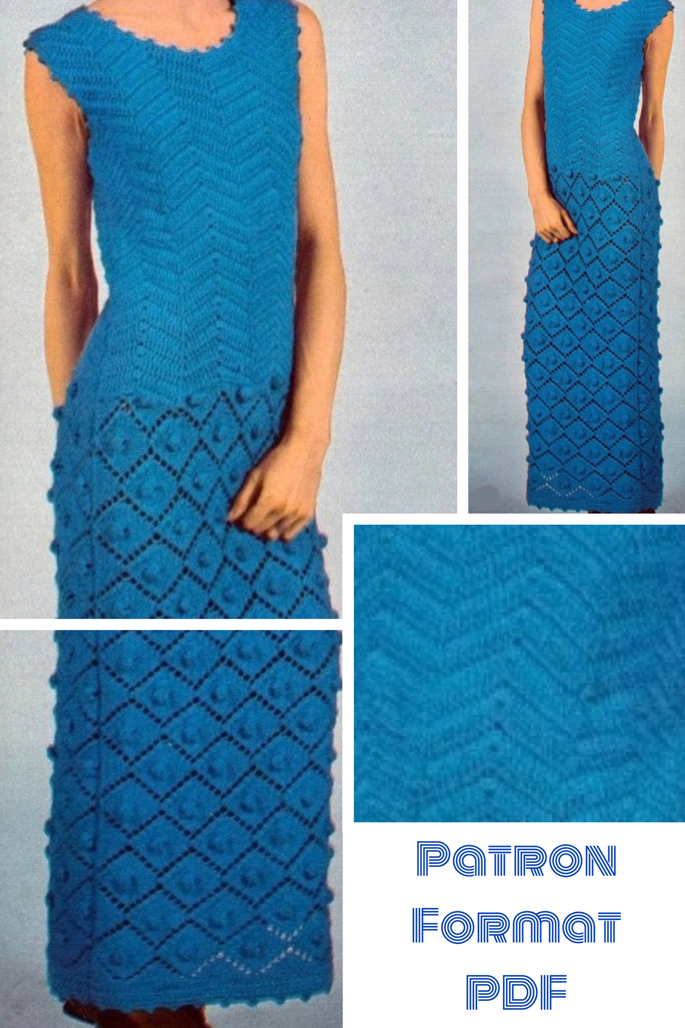 Vintage Mod le chic robe de soir e longues crochet pour femme.Patron tutoriels en fran ais format PDF