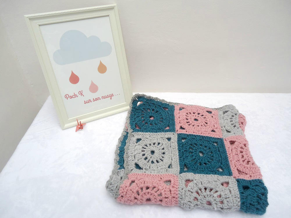 Couverture Granny Square 5x5 Pour Bebe Par Poch K Sur Son Nuage