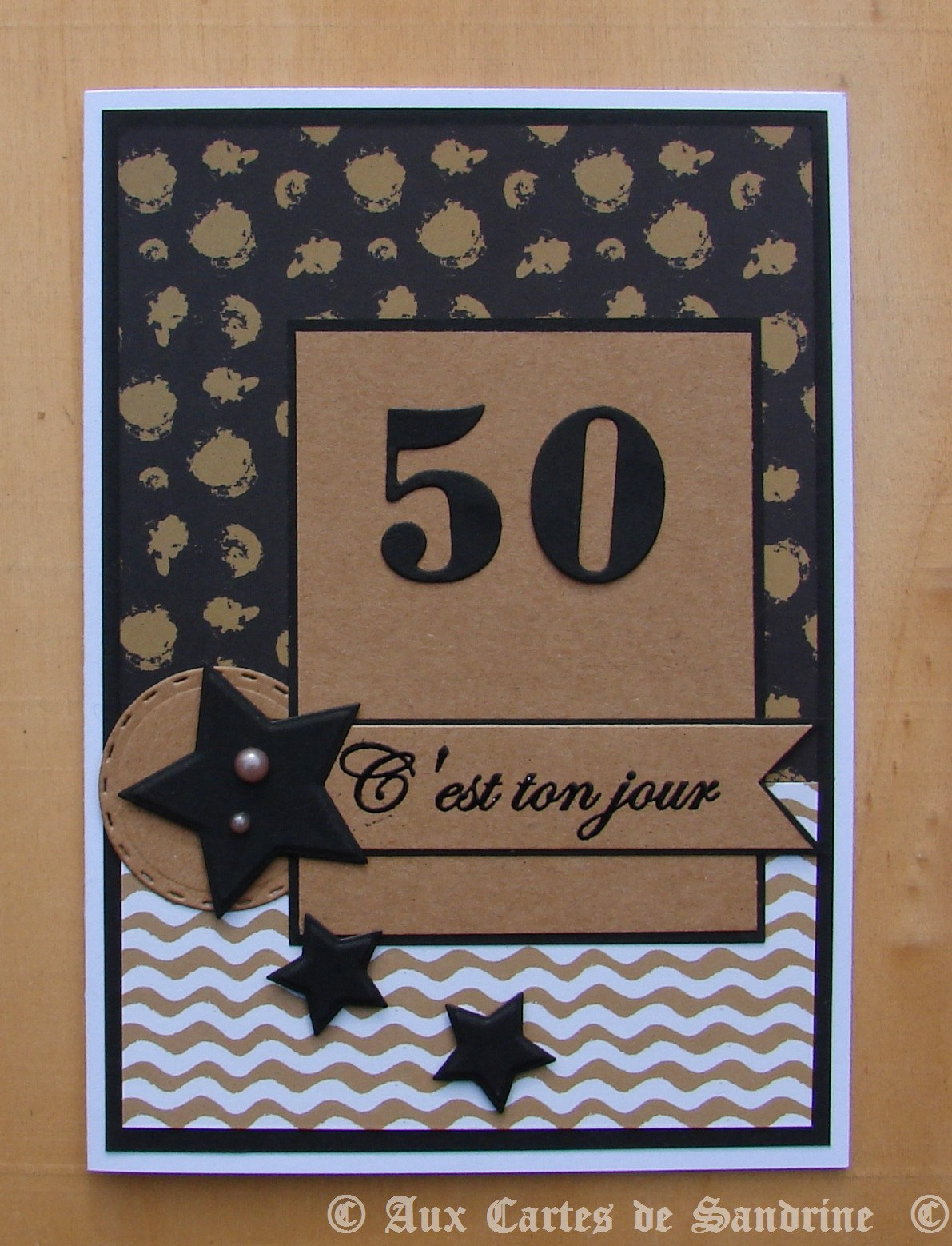 Carte anniversaire homme noire et marron : papeterie-cartes-anniversaire  par cdine08