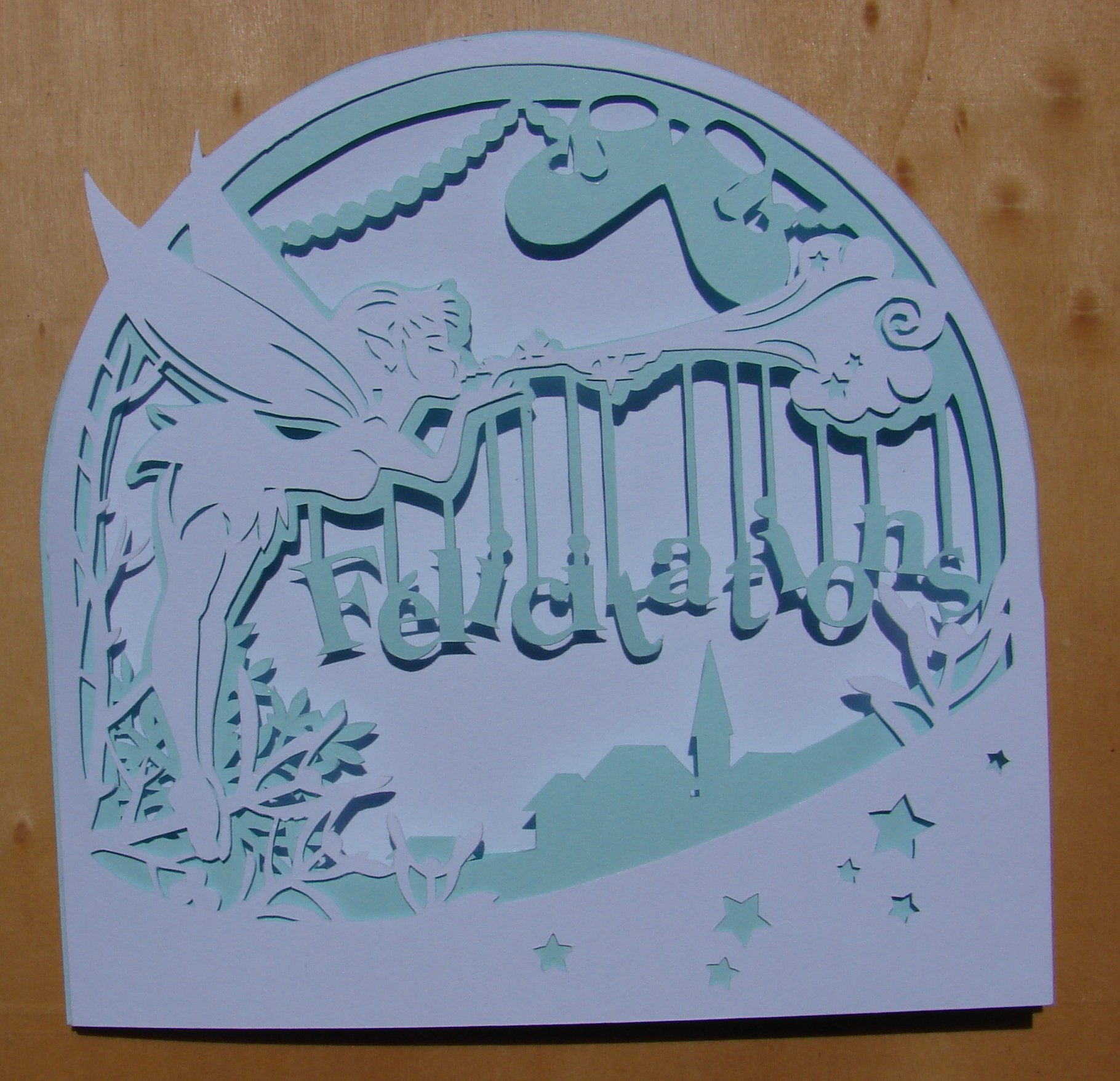 Carte Kirigami Felicitations Naissance Bebe Garcon Bleue Et Blanche Papeterie Cartes Autres Occasions Par Cdine08