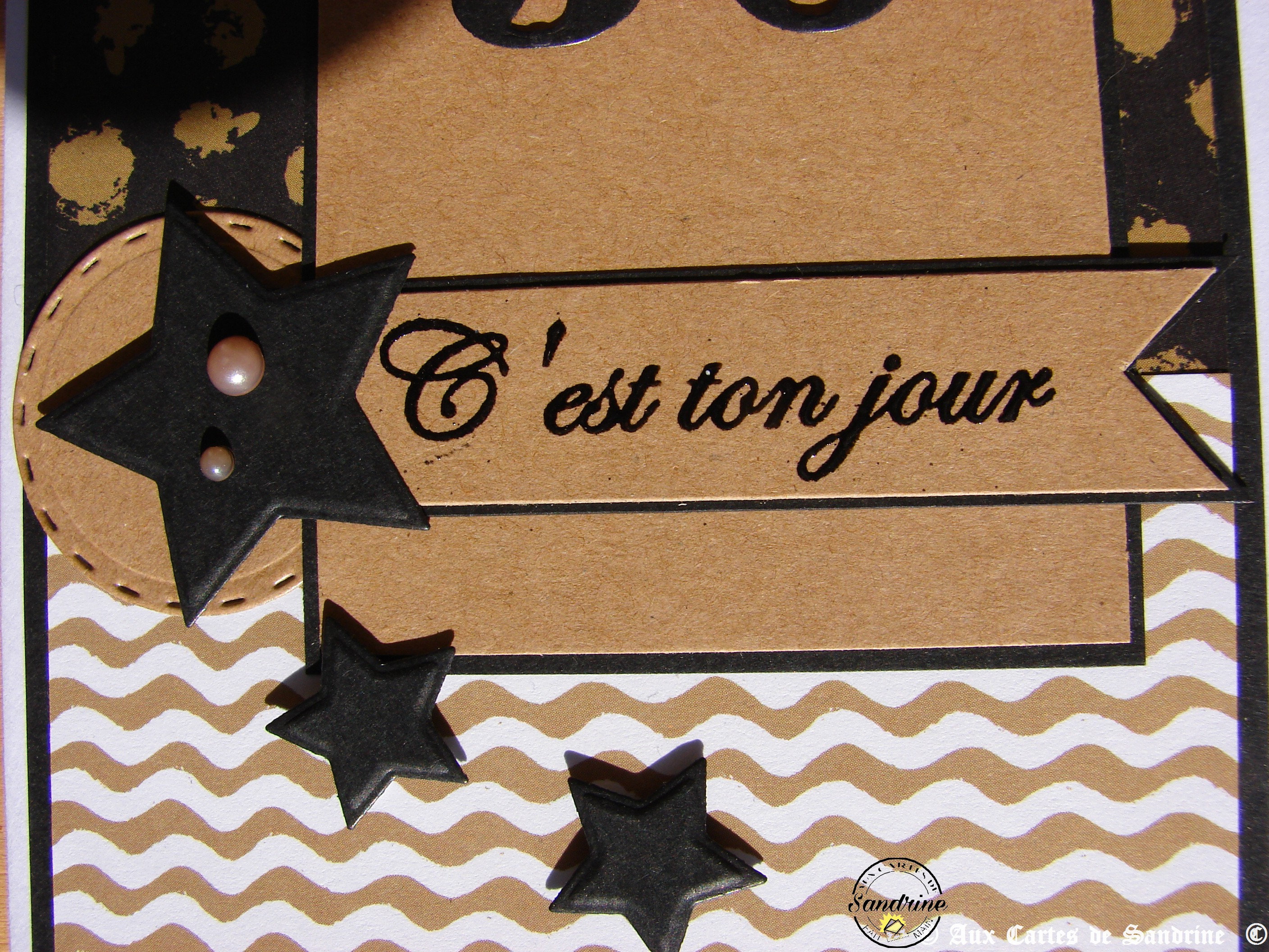 carte anniversaire homme noire et marron