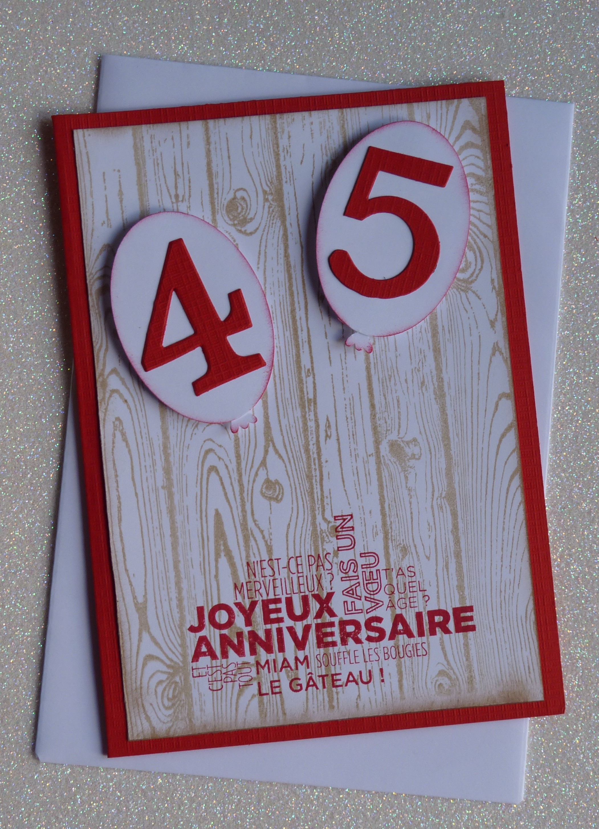 Carte d'anniversaire 40 ans fait-main et son enveloppe : par beacreations