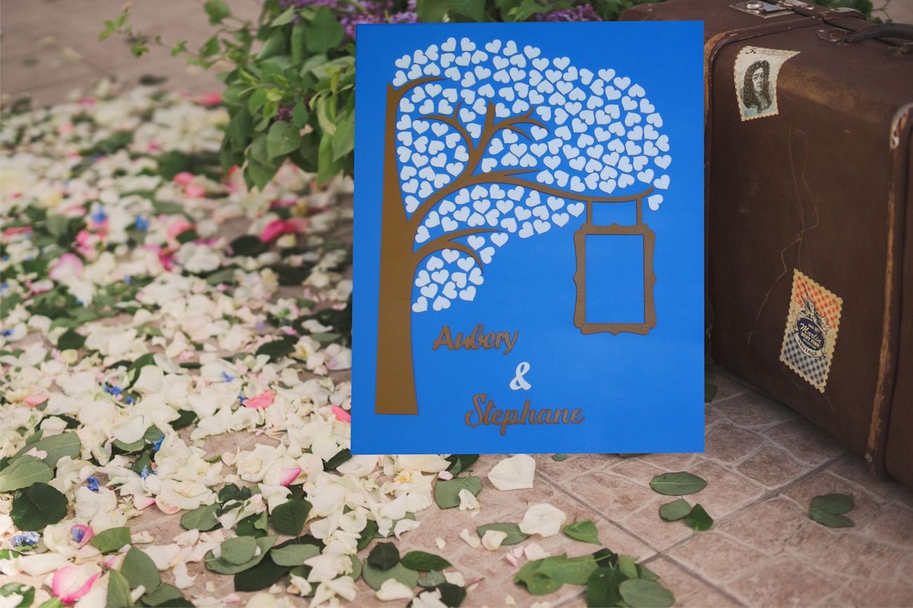 Livre d’or 6 bois pour mariage, coeurs en bois livre d’or alternative