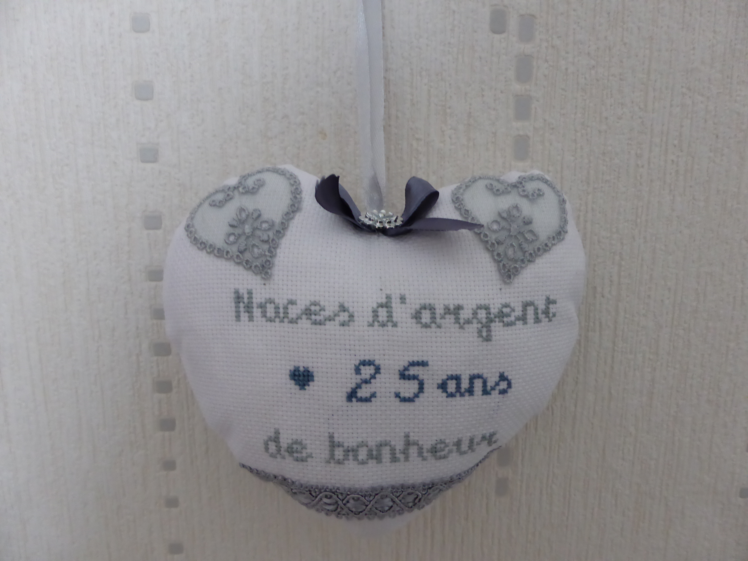 Motif de broderie machine noces d argent 25 ans de mariage