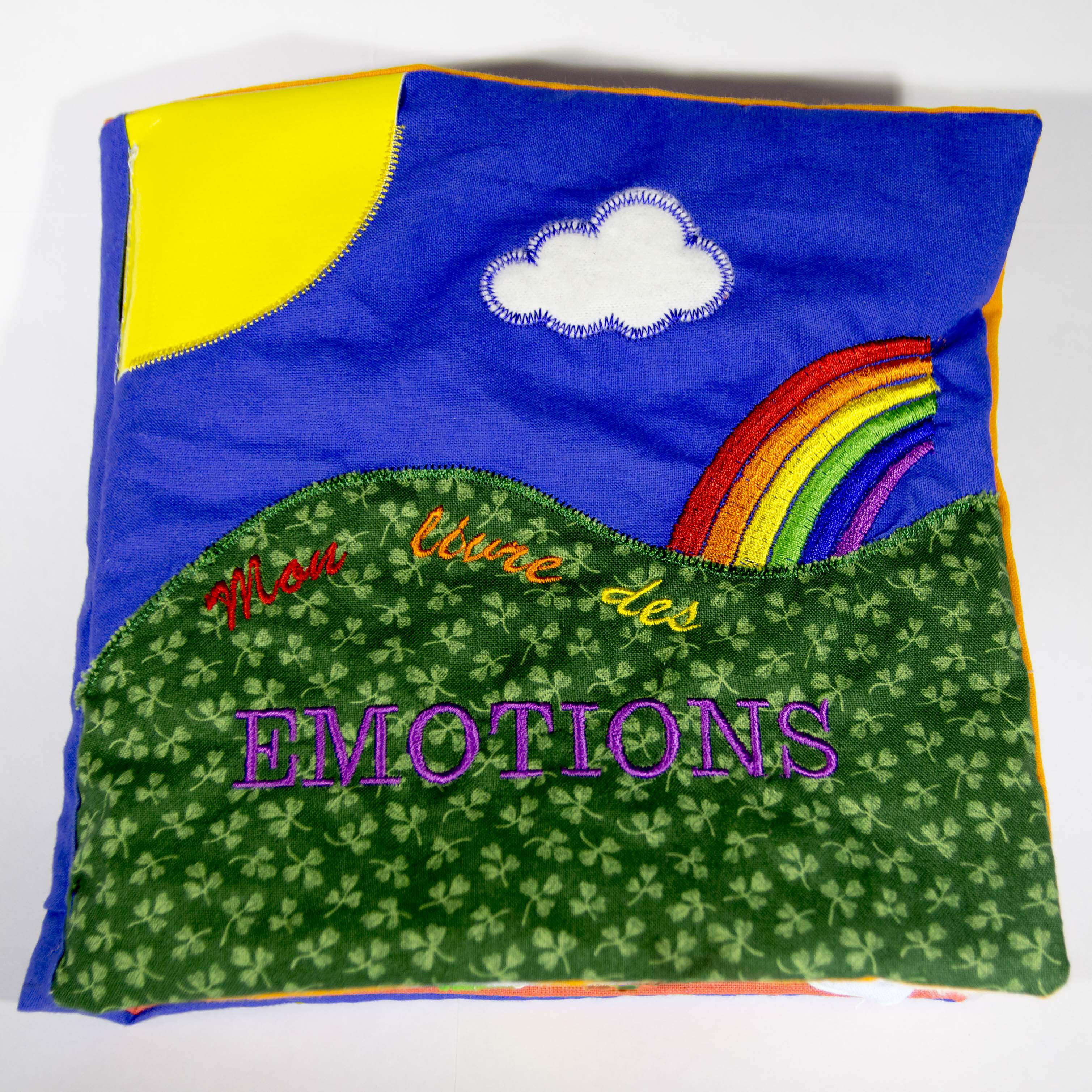 Livre D Eveil En Tissu Sur Les Emotions Quiet Book Personnalisable Avec Le Prenom Inspiration Montessori Accessoires Bebe Par Au Clair De La Line