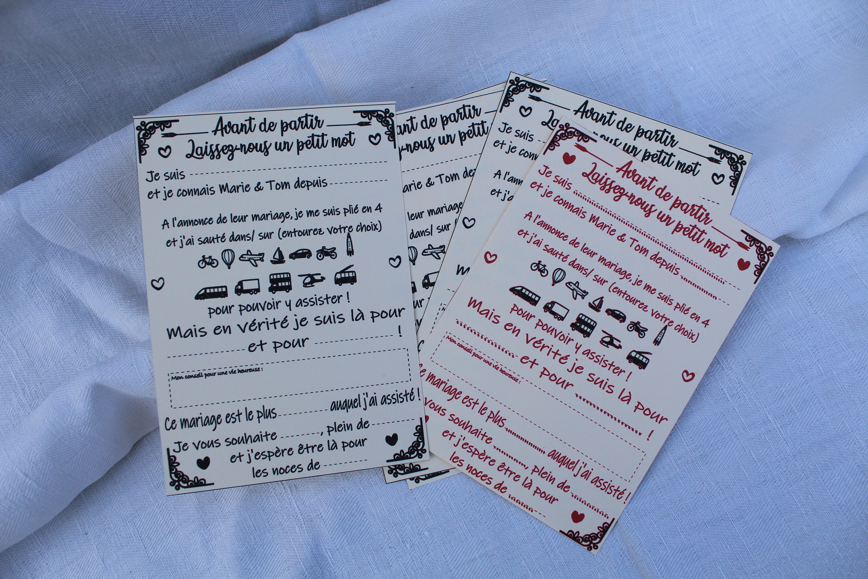 10 cartes messages bonheur pour le livre d'or mariage : par