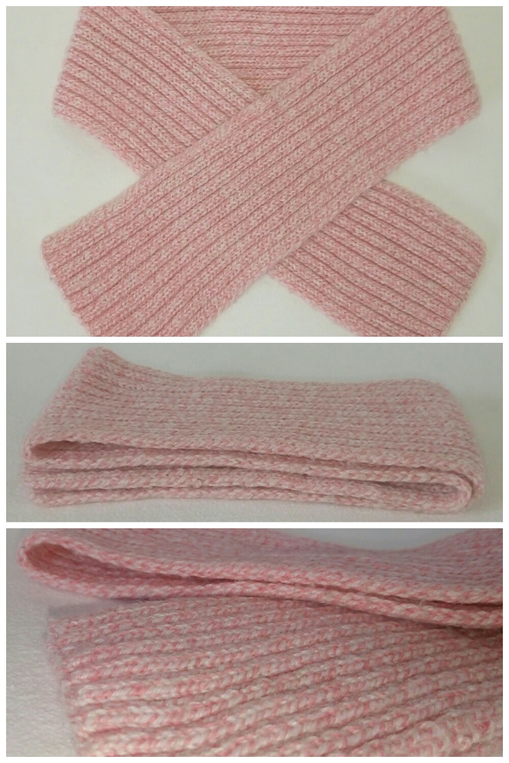 Echarpe Bebe Rose En Laine Acrylique Taille 18 24 Mois Tricot Accessoires Bebe Par Lydie Creativ