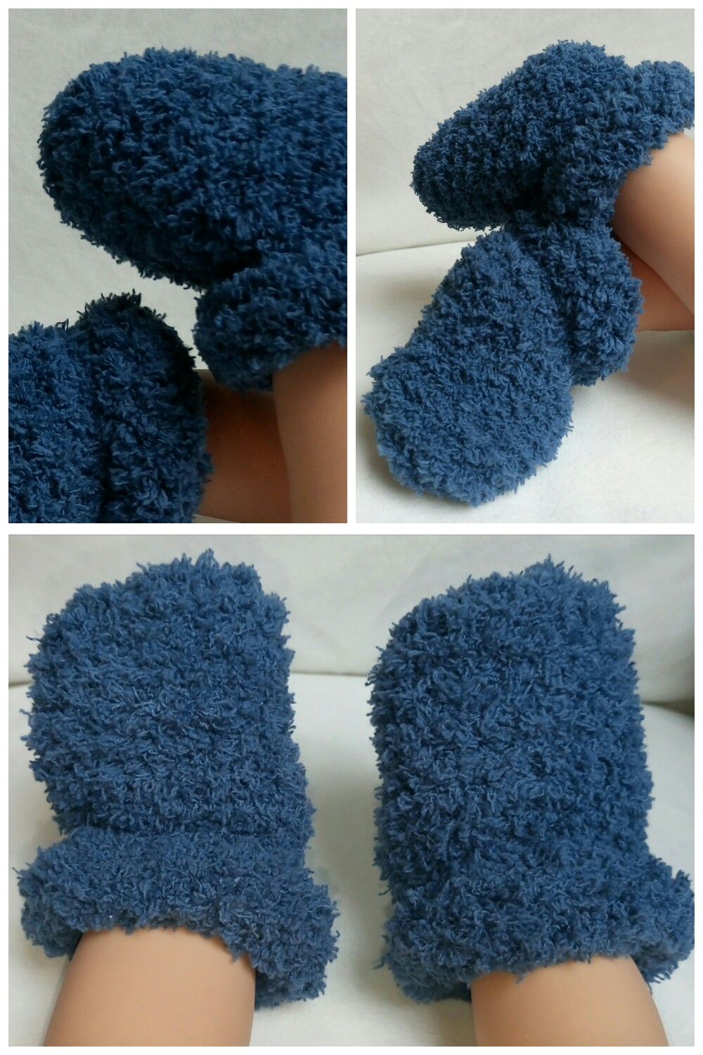 Chaussons Bebe Forme Chaussettes Bleu En Laine Douce Taille 3 6 Mois Tricot Accessoires Bebe Par Lydie Creativ