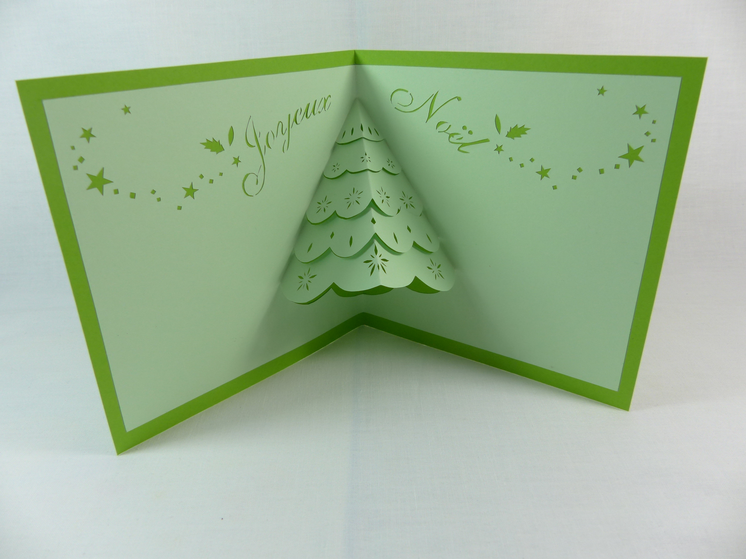 Carte De Vœux Sapin En Relief 3d Kirigami Couleur Vert Menthe Et Vert Pale Papeterie Cartes Autres Occasions Par Cartofil