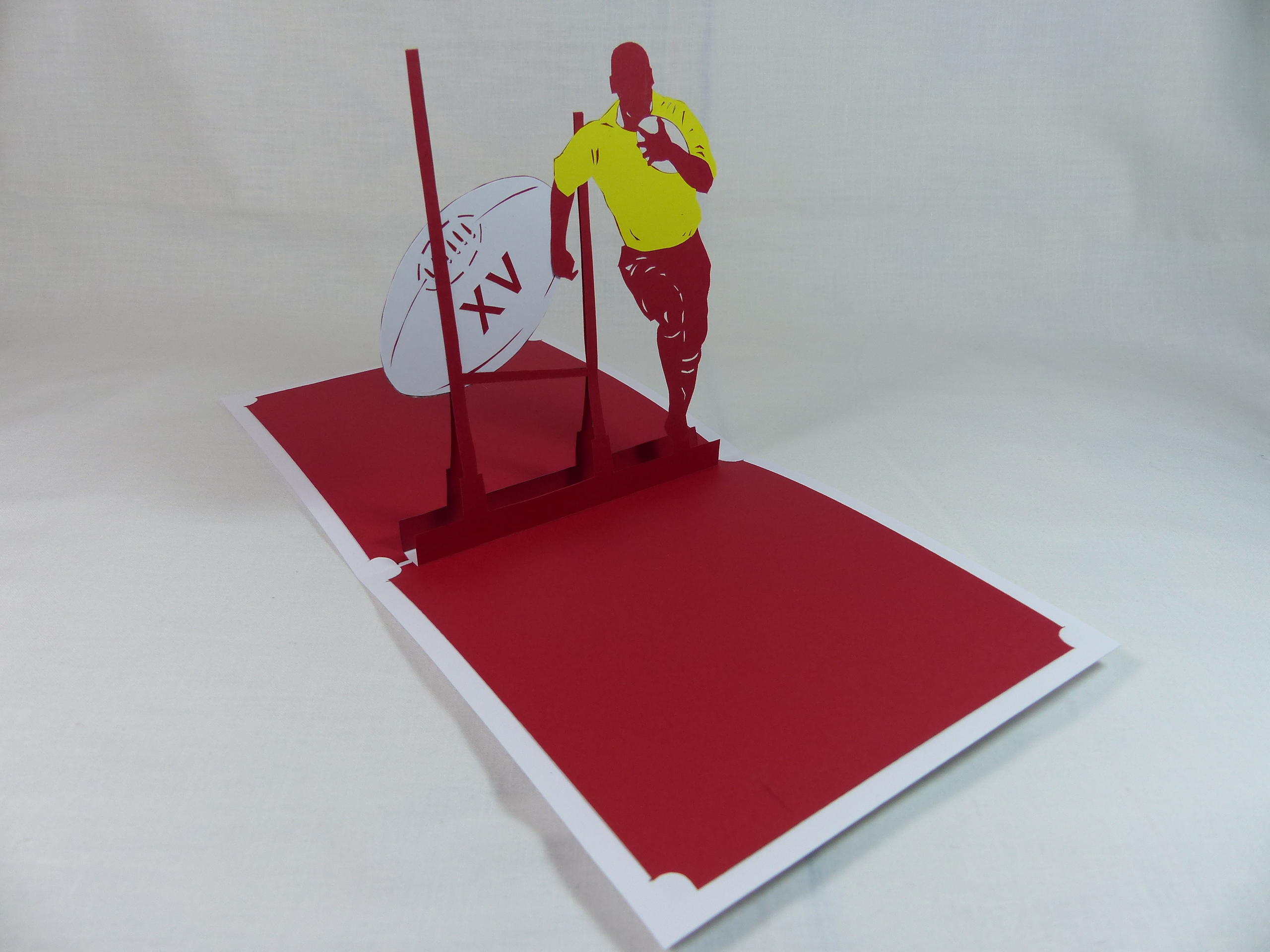 Carte Rugby Pour Anniversaire Ou Autre Occasion En Relief 3d Kirigami Couleur Rouge Groseille Et Blanc Papeterie Cartes 3d Par Cartofil Carte Rugby Pour Anniversaire Ou Autre Occasion En Relief 3d Kirigami Couleur Rouge Groseille Et Blanc Papeterie Cartes 3d Par Cartofil