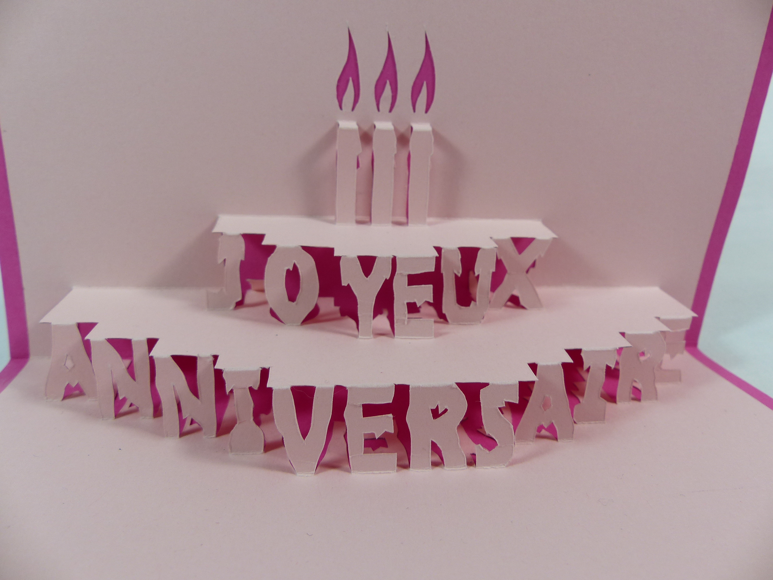 Gateau Joyeux Anniversaire En Relief Kirigami 3d Couleur Rose Fuchsia Et Rose Papeterie Cartes 3d Par Cartofil Gateau Joyeux Anniversaire En Relief Kirigami 3d Couleur Rose Fuchsia Et Rose Papeterie Cartes 3d Par Cartofil