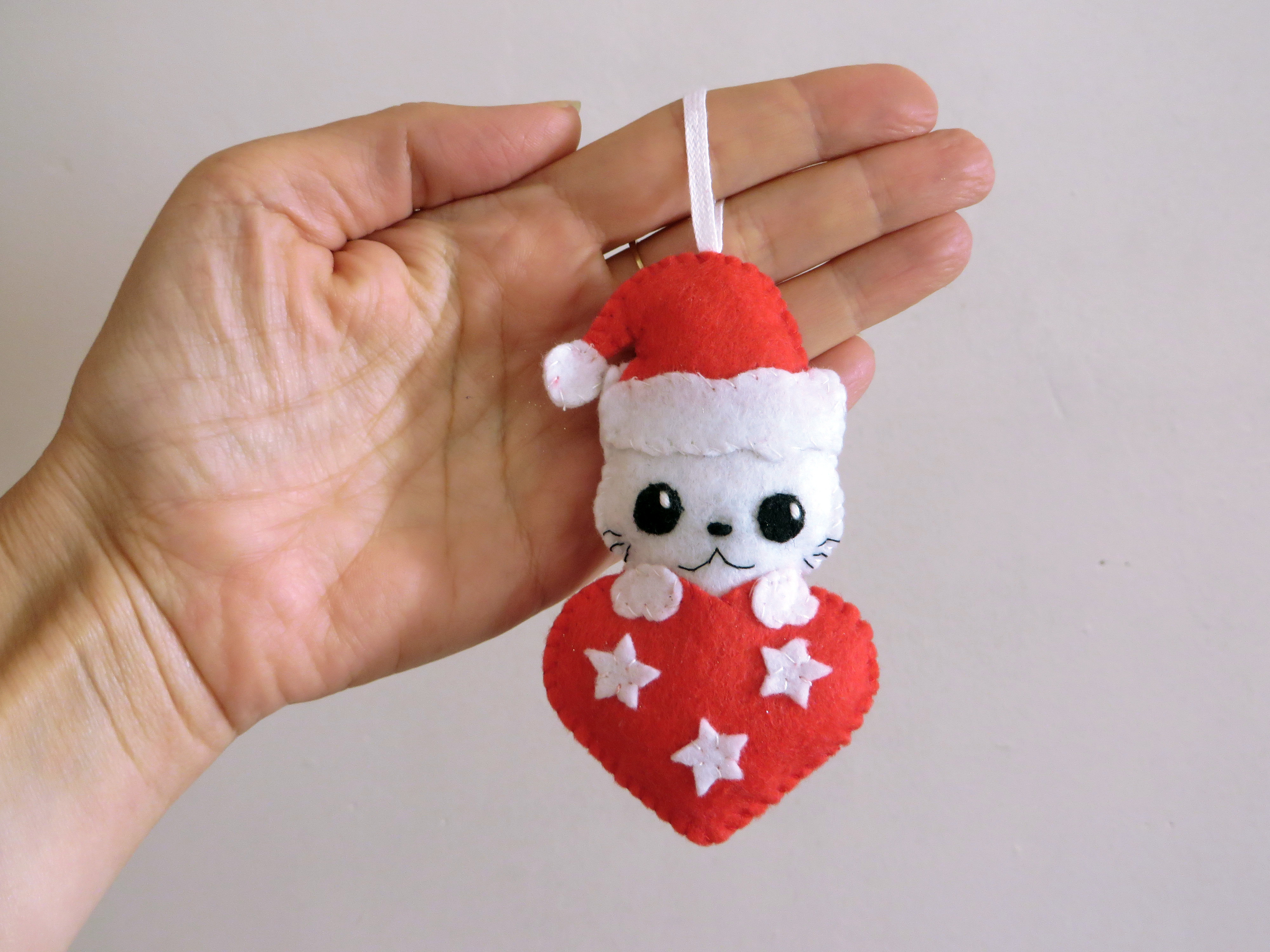 Lot De Deux Decorations De Noel Chat Chat Kawaii Deco Noel Decoration De Noel Boule De Noel Decoration En Feutrine Decoration Sapin