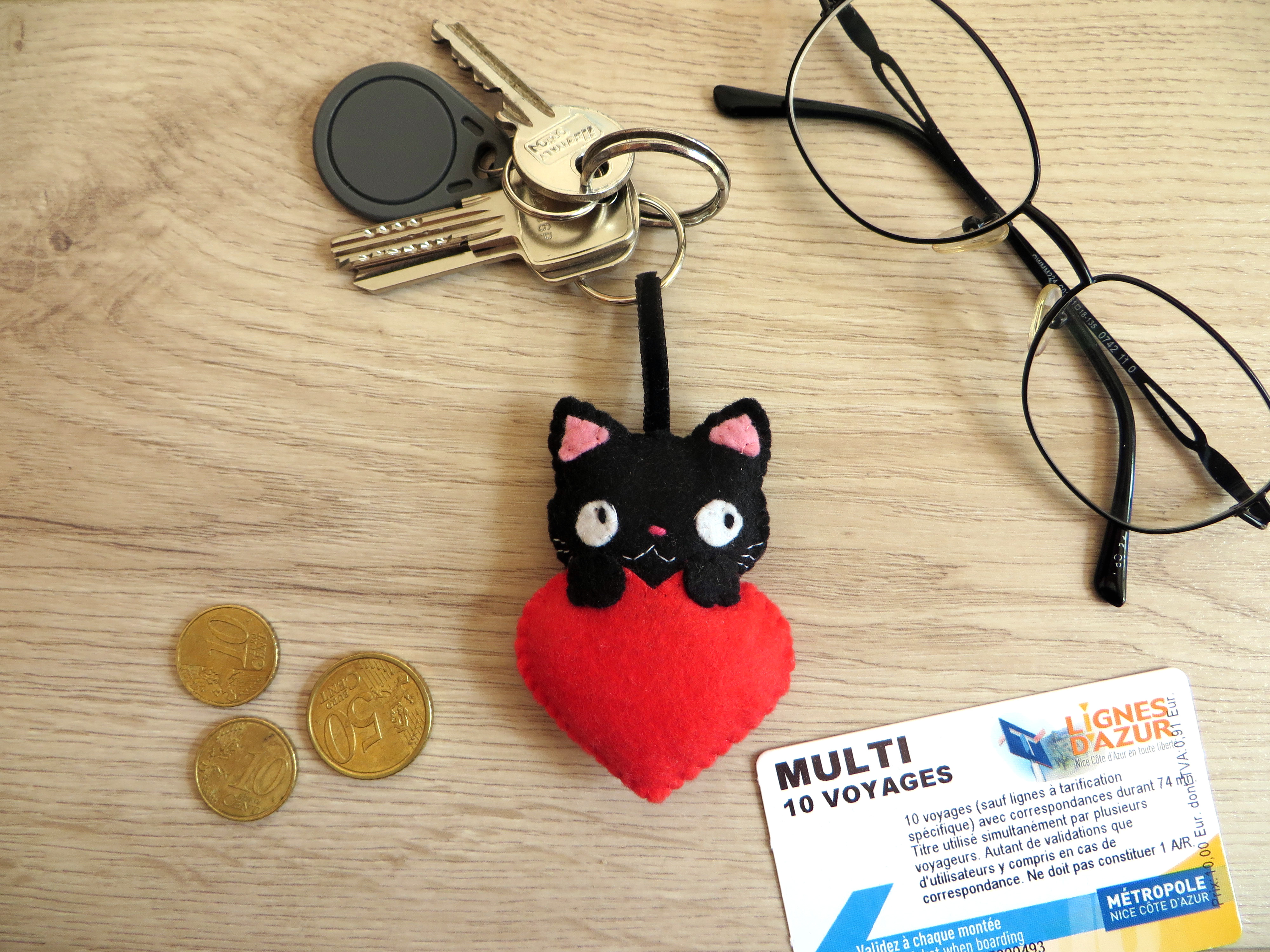 porte-clés chat noir