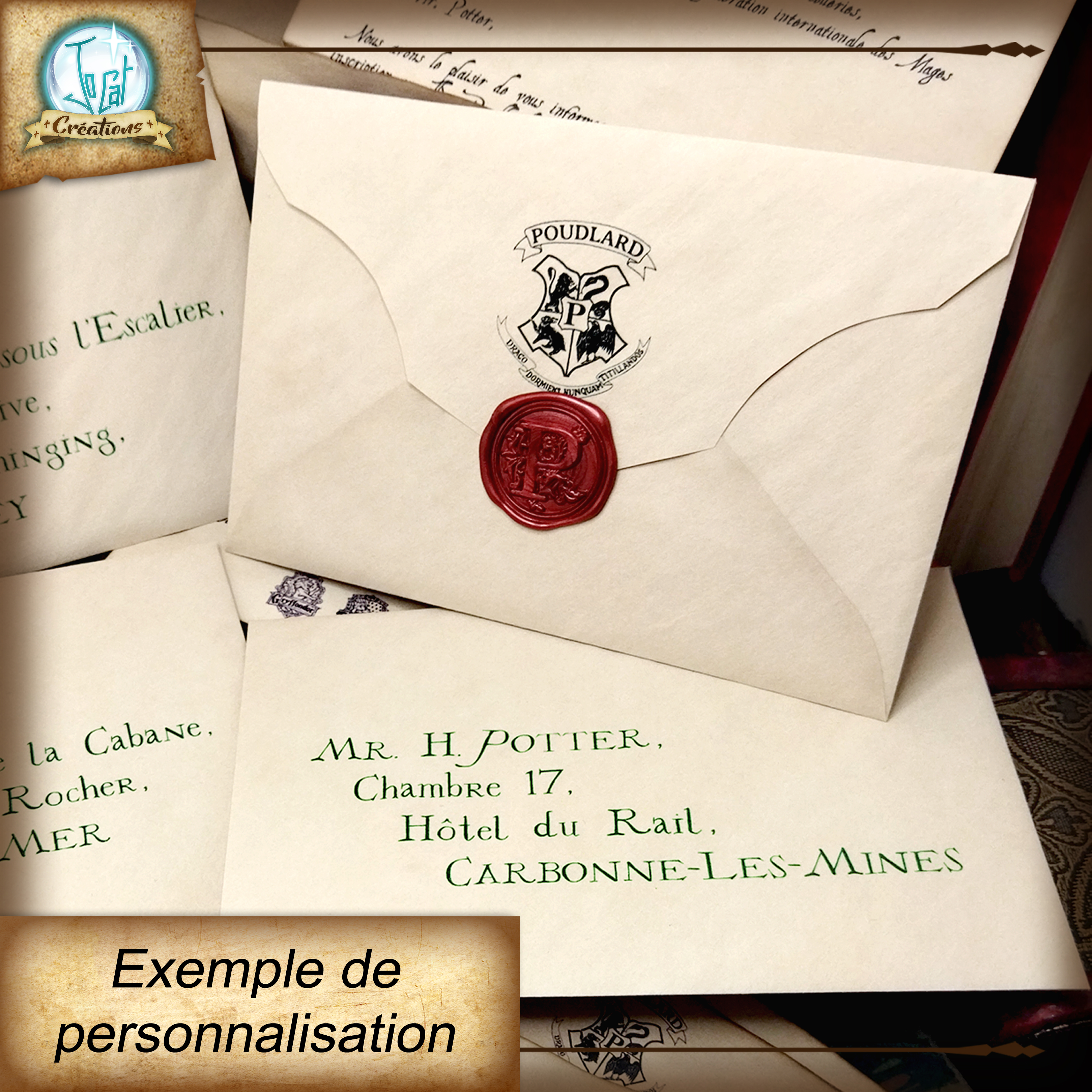 Lettre d'acceptation à poudlard personnalisée, 6 langues au choix,  inspiration harry potter : objets-de-collection par jocat-creations