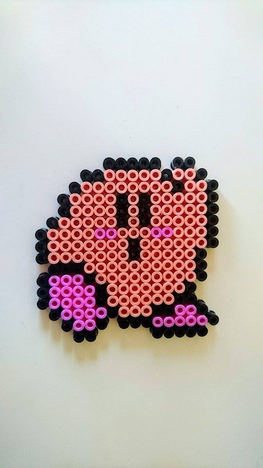 Pixel Art Perler Beads Porte clé Kirby 
