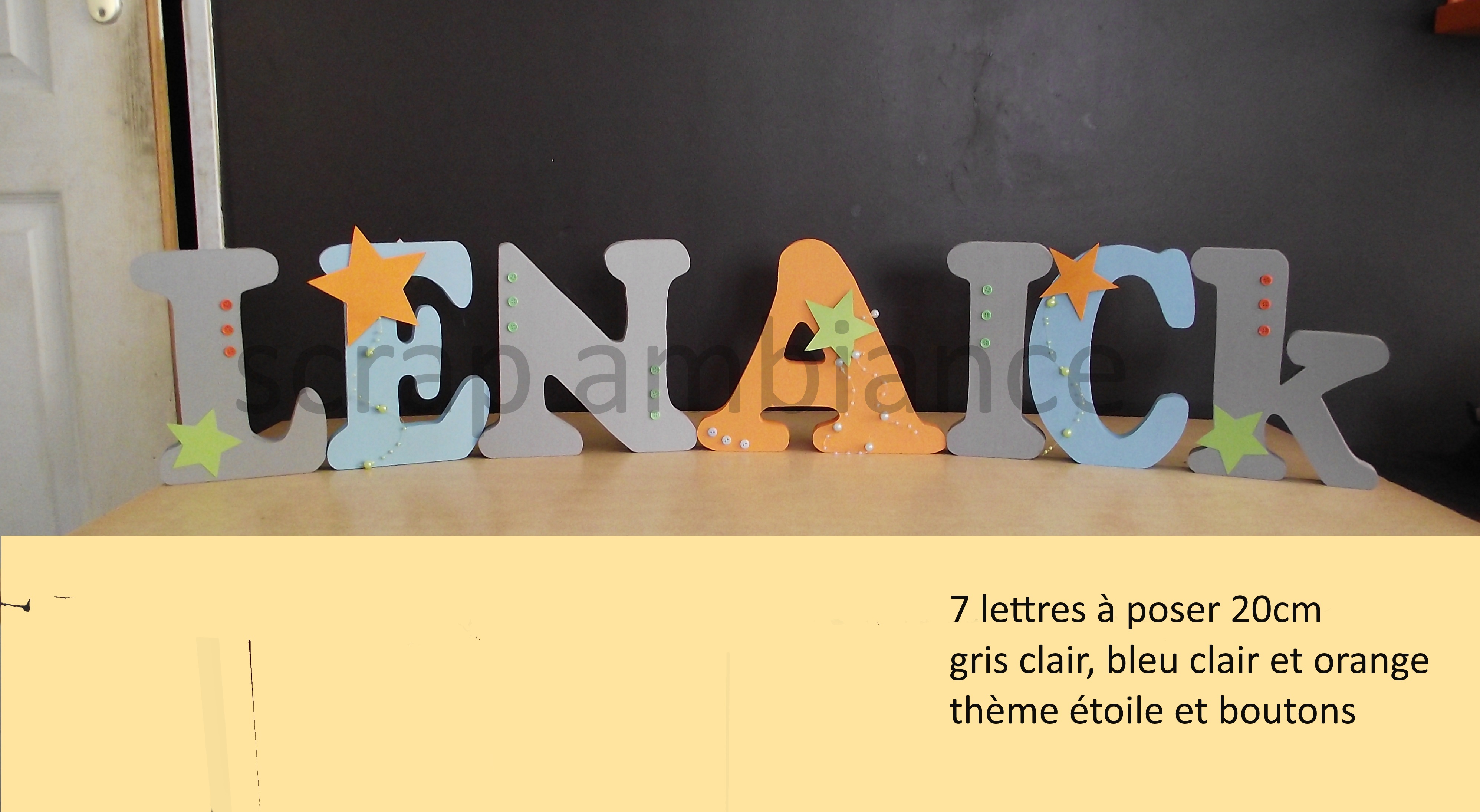 lettre en bois prénom personnalisé