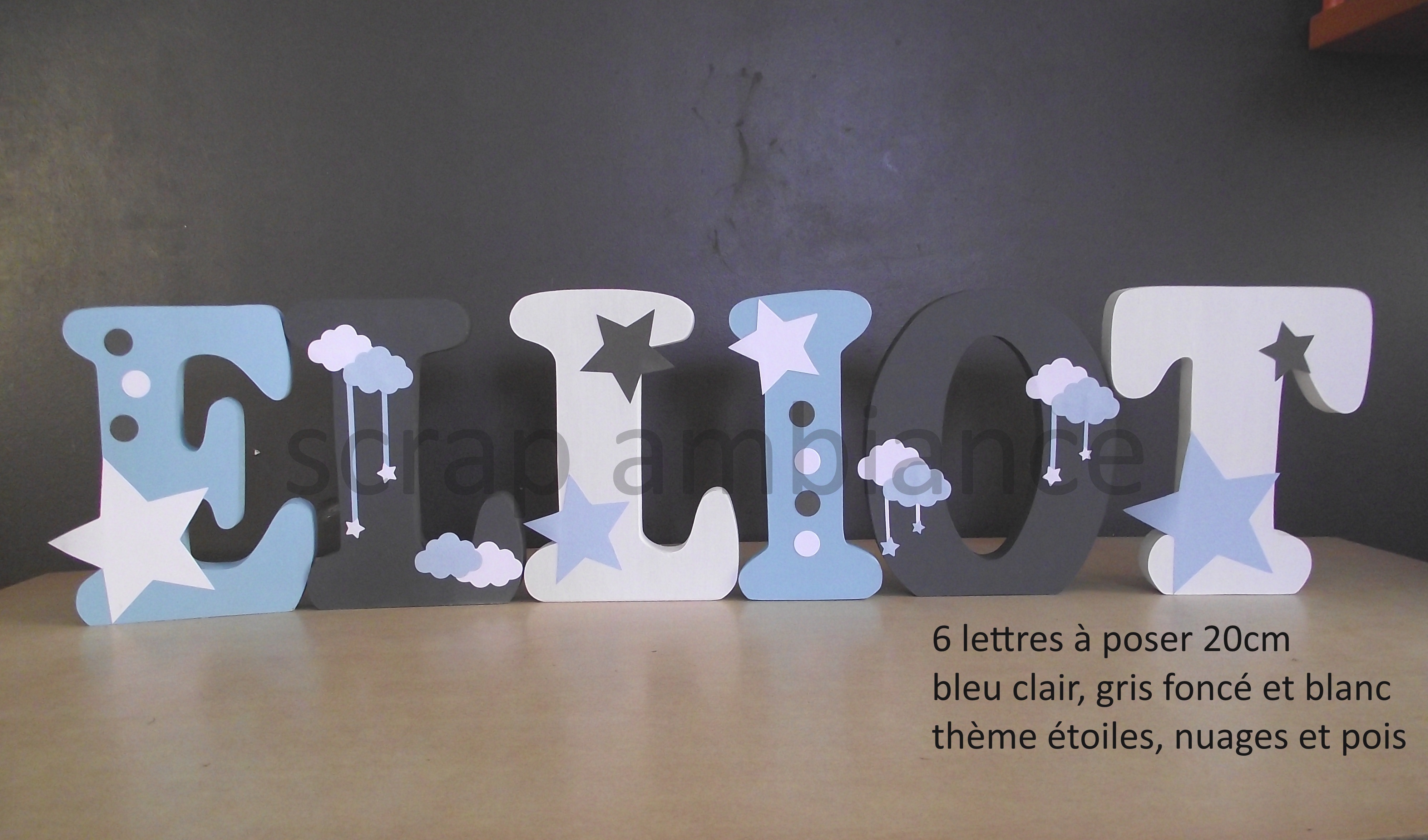 lettre en bois prénom personnalisé