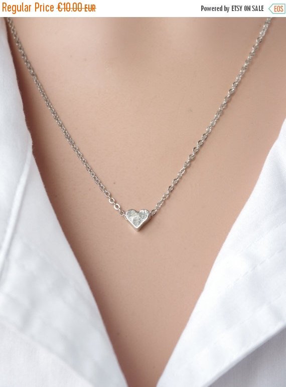 Heart necklace small hearts silver 