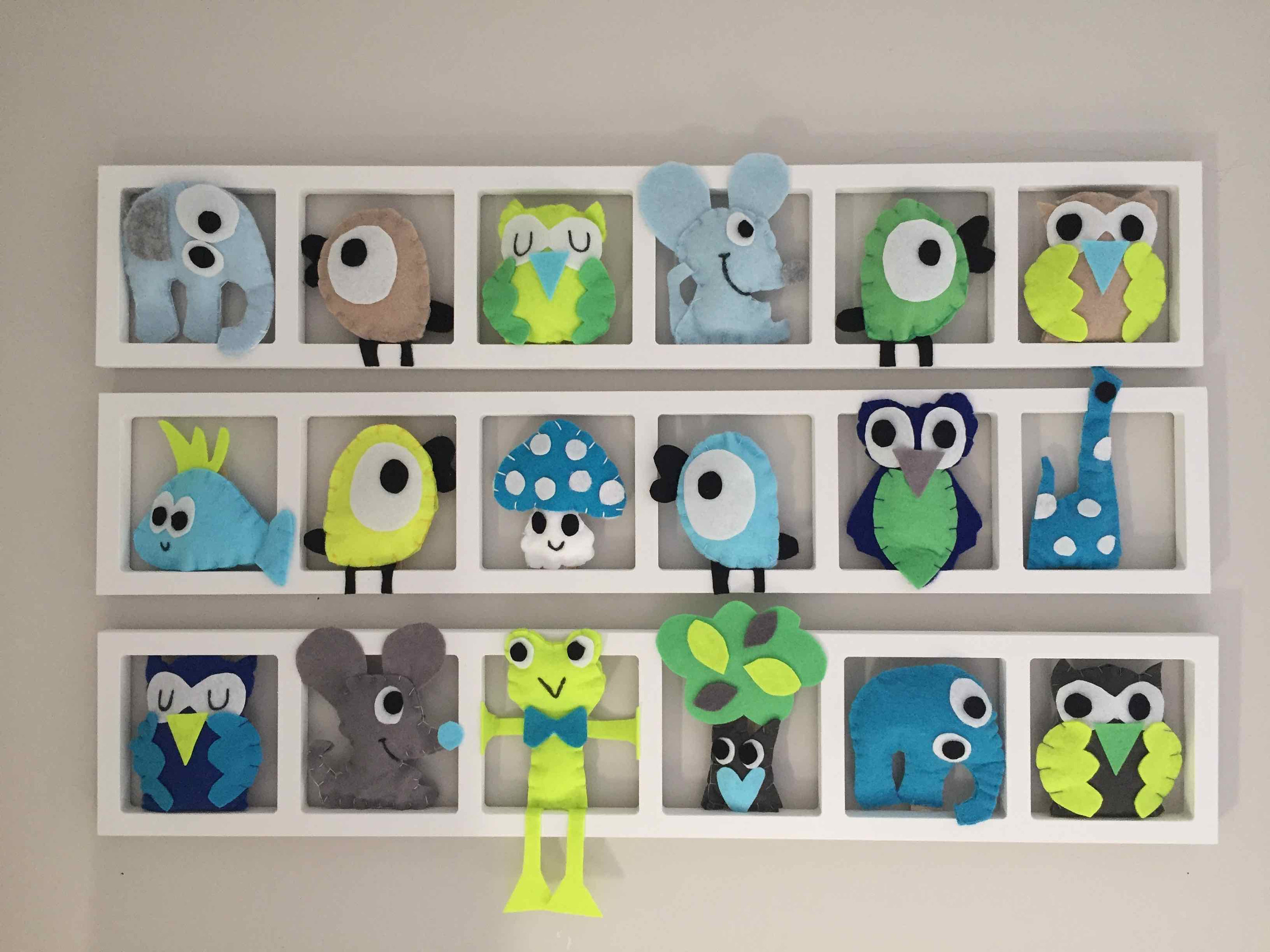 Cadre Decoration Chambre De Bebe Animaux Vert Gris Jaune Cadeau Original Par Decobebe