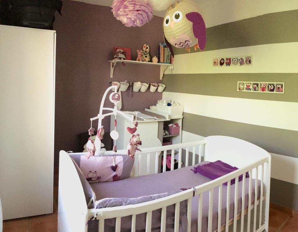 Decoration Murale Chambre Bebe Rose Lila Mauve Hiboux Chouettes Oiseaux Cadeau Anniversaire Original Par Decobebe