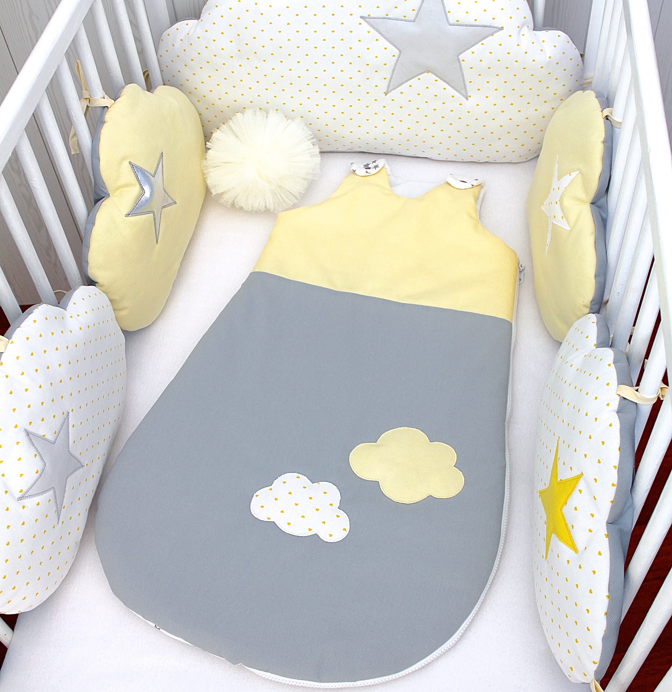 Tour De Lit Bebe 70cm Large Nuages Et Hiboux Gris Et Jaune Accessoires Bebe Par Petitlion Tour De Lit Bebe 70cm Large Nuages Et Hiboux Gris Et Jaune Accessoires Bebe Par Petitlion